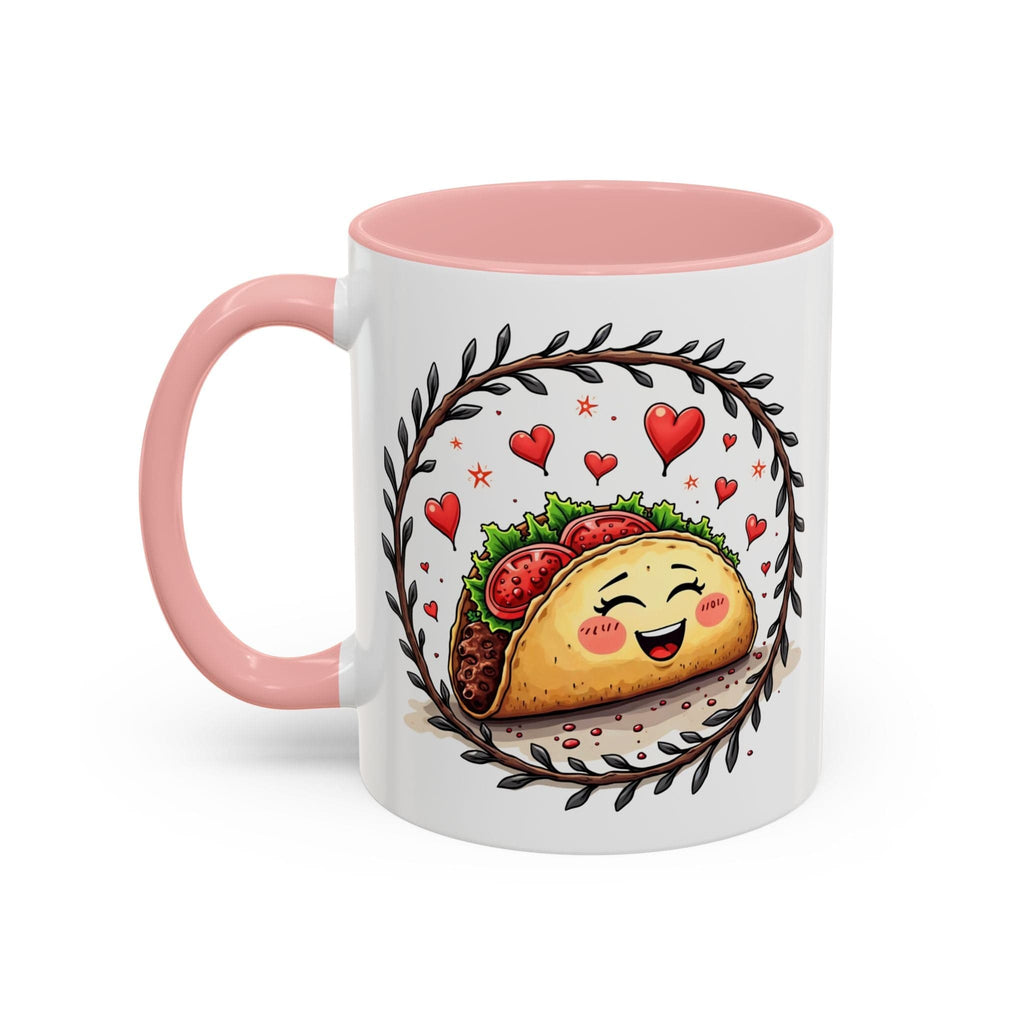 Printify Mug 11oz / Pink Mug - Taco 'Bout Love - Love & Fun Mug with QR Code Quote Video