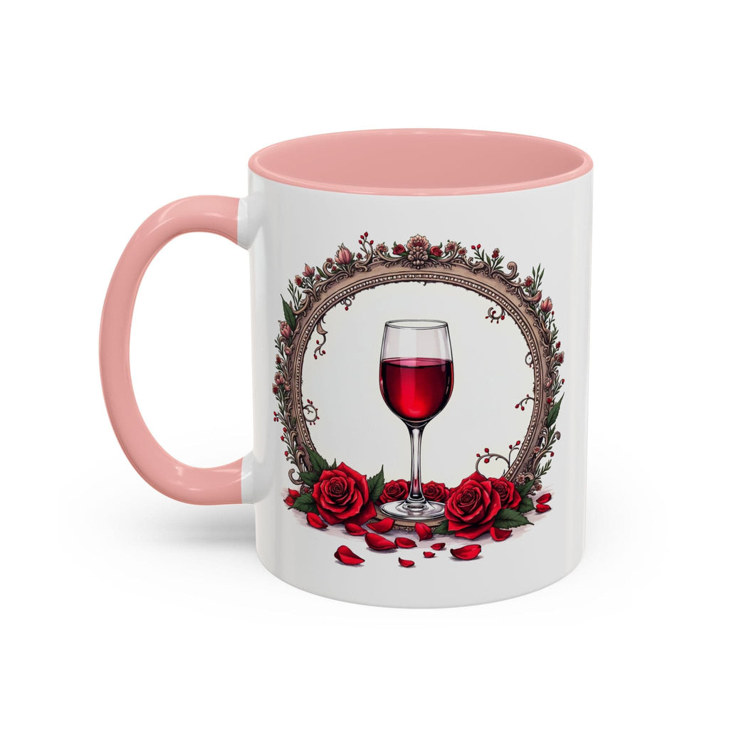 Printify Mug 11oz / Pink Mug - Wine & Dine - Love & Romance QR Code Quote Video