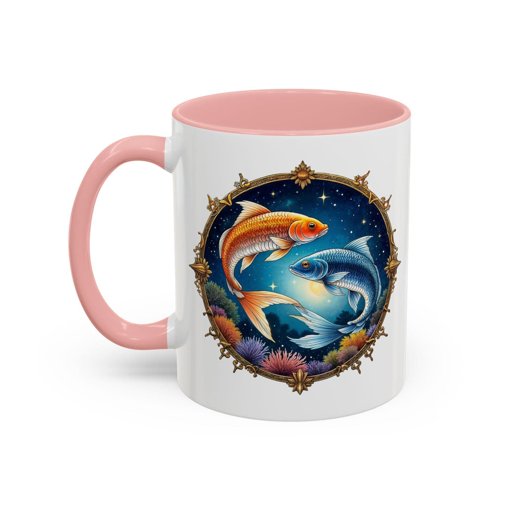 Printify Mug 11oz / Pink Pisces Zodiac Coffee Mug with Inspirational Quote and Smart QR Code Dreamy Astrology Gift Custom Horoscope Mug for Pisces Fans