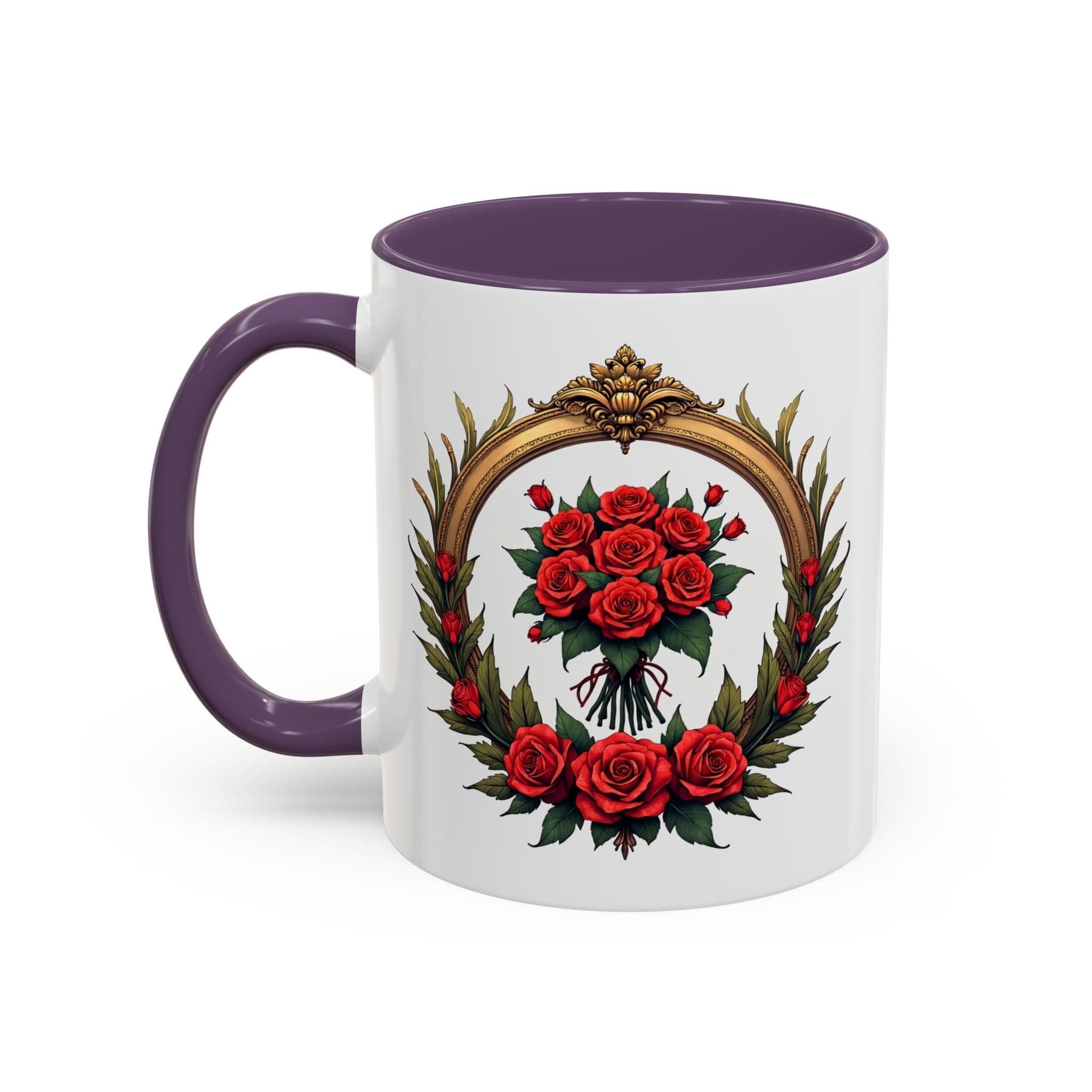 Printify Mug 11oz / Purple Floral Fantasy Mug Bright and Cheerful Gift for Loved Ones Romantic Present Celebrate Lovers Beautiful Moments QR Quote Video Keepsake