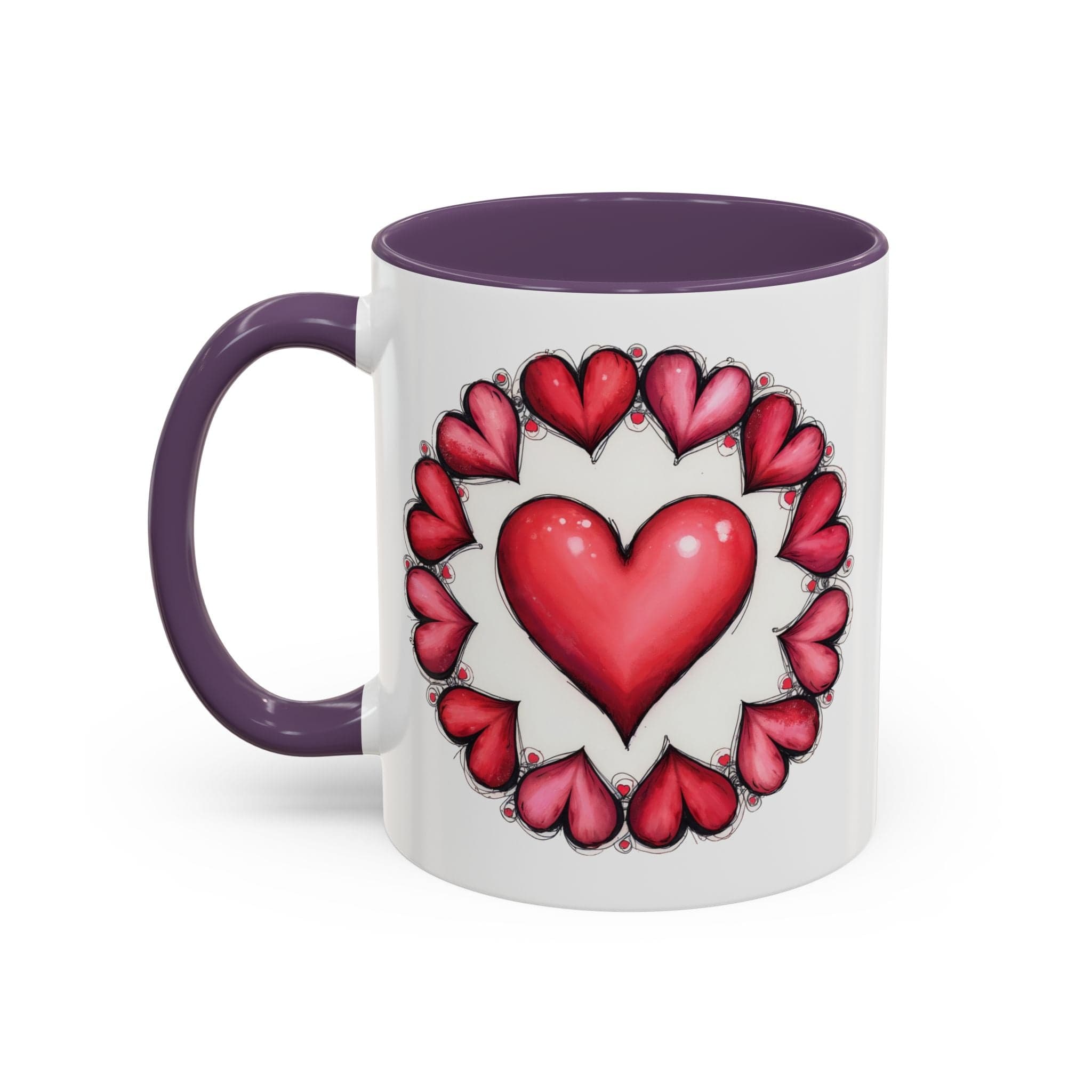 Printify Mug 11oz / Purple Hearts Desire Mug Cherished Friend Lover Gift for Loved Ones Perfect Present for Romantic Relationship Moments QR Quote Video Keepsake