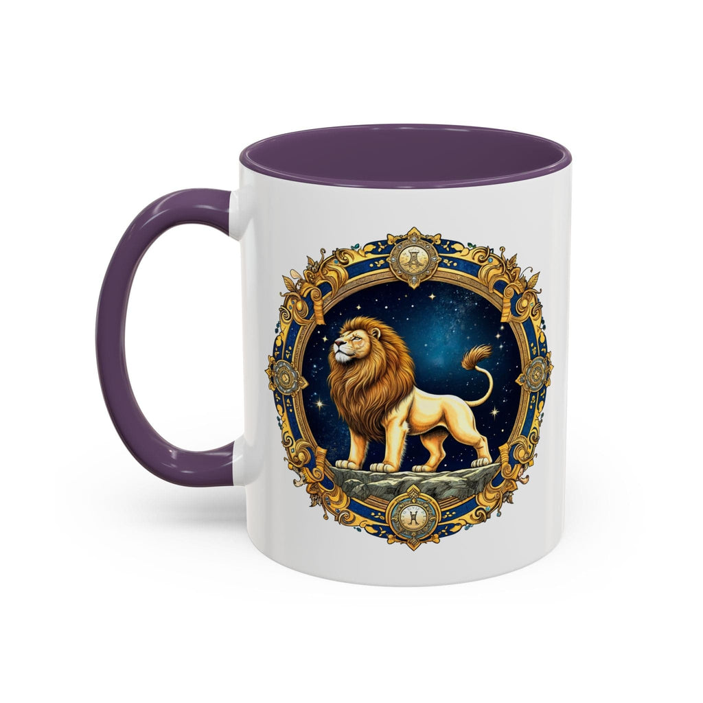 Printify Mug 11oz / Purple Leo Zodiac Coffee Mug with Inspirational Quote and Smart QR Code Bold Astrology Gift Custom Horoscope Lovers Mug for Leo Enthusiasts