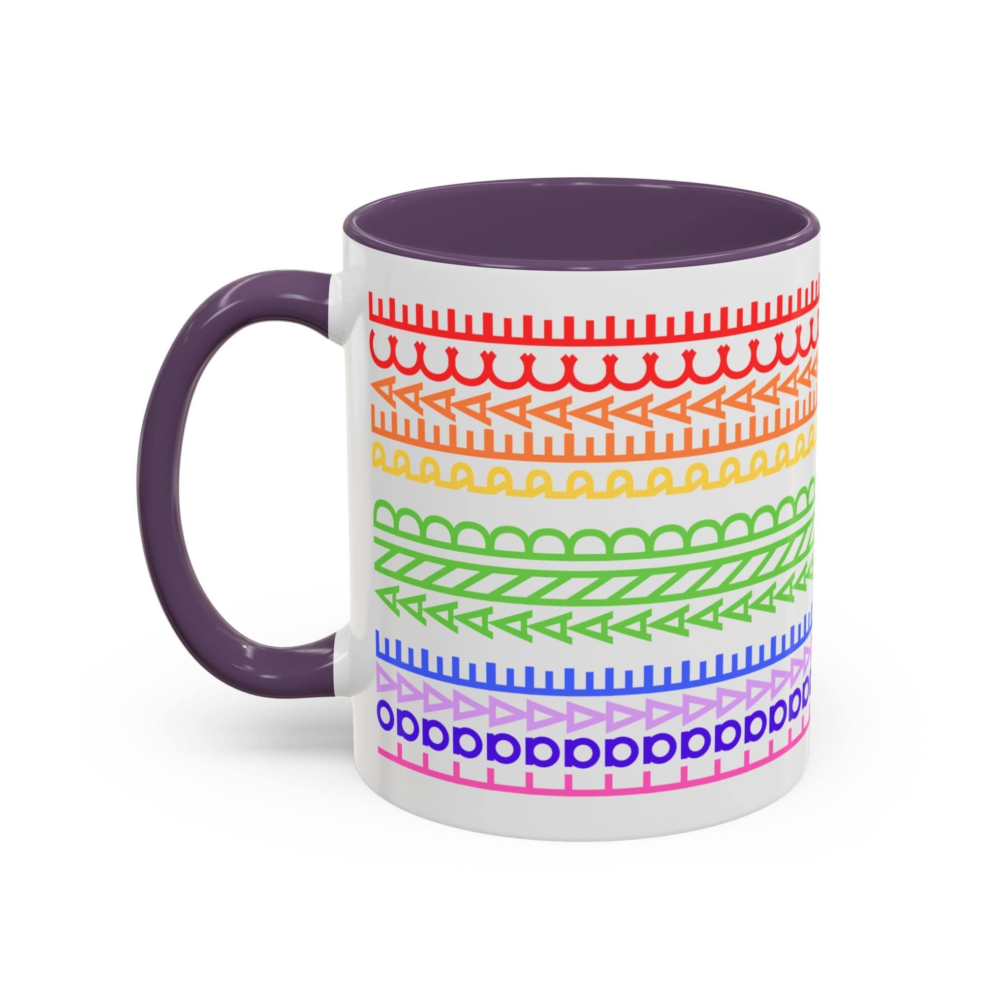 Printify Mug 11oz / Purple Love and Peace Rainbow - Hidden Message Mug