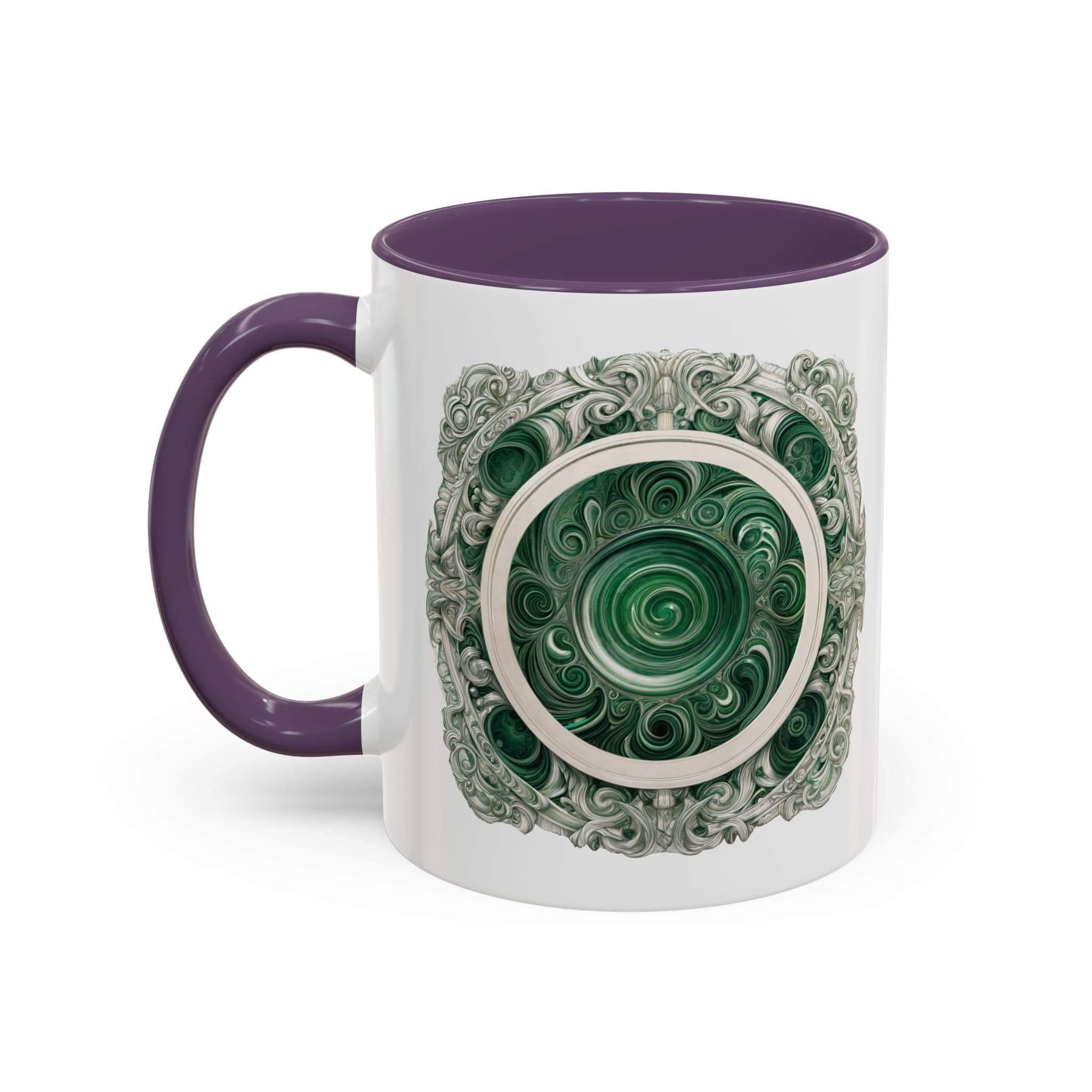 Printify Mug 11oz / Purple Malachite Crystal Coffee Mug with Inspirational Quote and QR Code Beautiful Gemstone Gift for Green Thumbs and Spiritual Lovers