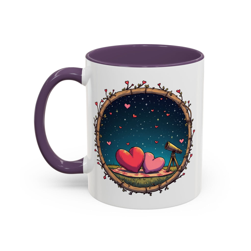 Printify Mug 11oz / Purple Mug - Astrological Love - Love & Fun Mug with QR Code Quote Video