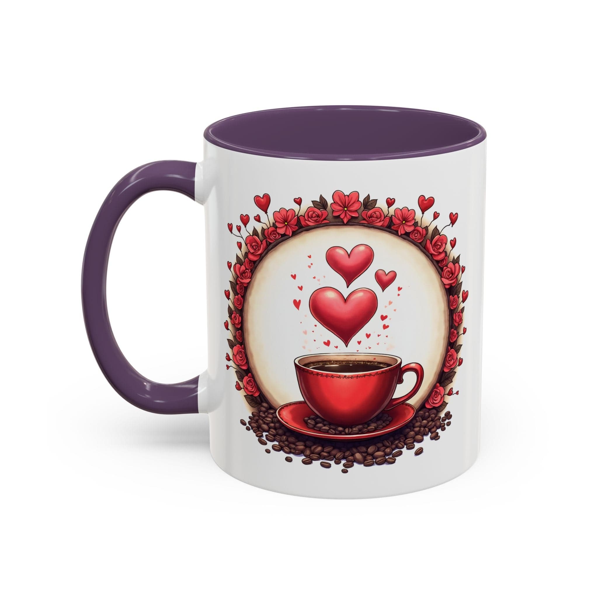 Printify Mug 11oz / Purple Mug - Brew-tiful Love - Love & Fun Mug with QR Code Quote Video