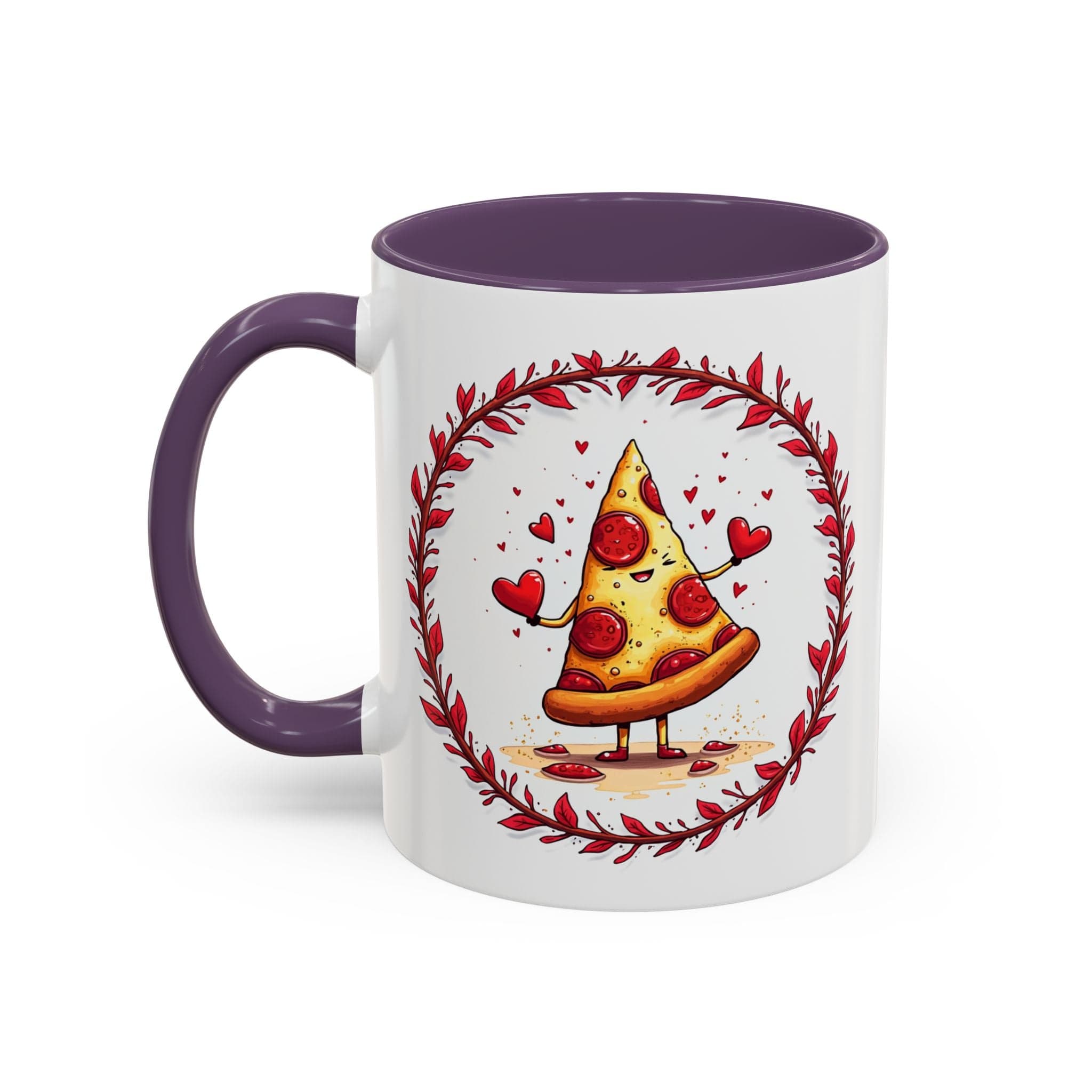 Printify Mug 11oz / Purple Mug - Love at First Bite - Love & Fun Mug with QR Code Quote Video