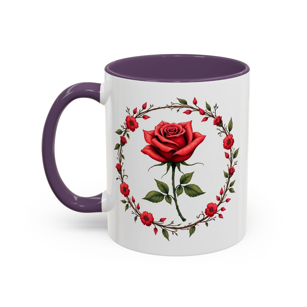 Printify Mug 11oz / Purple Mug - Petal Passion - Love & Romance QR Code Quote Video