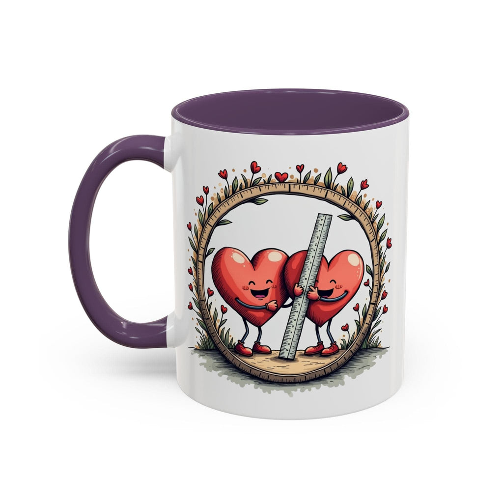 Printify Mug 11oz / Purple Mug - The Sum of Our Hearts - Love & Fun Mug with QR Code Quote Video