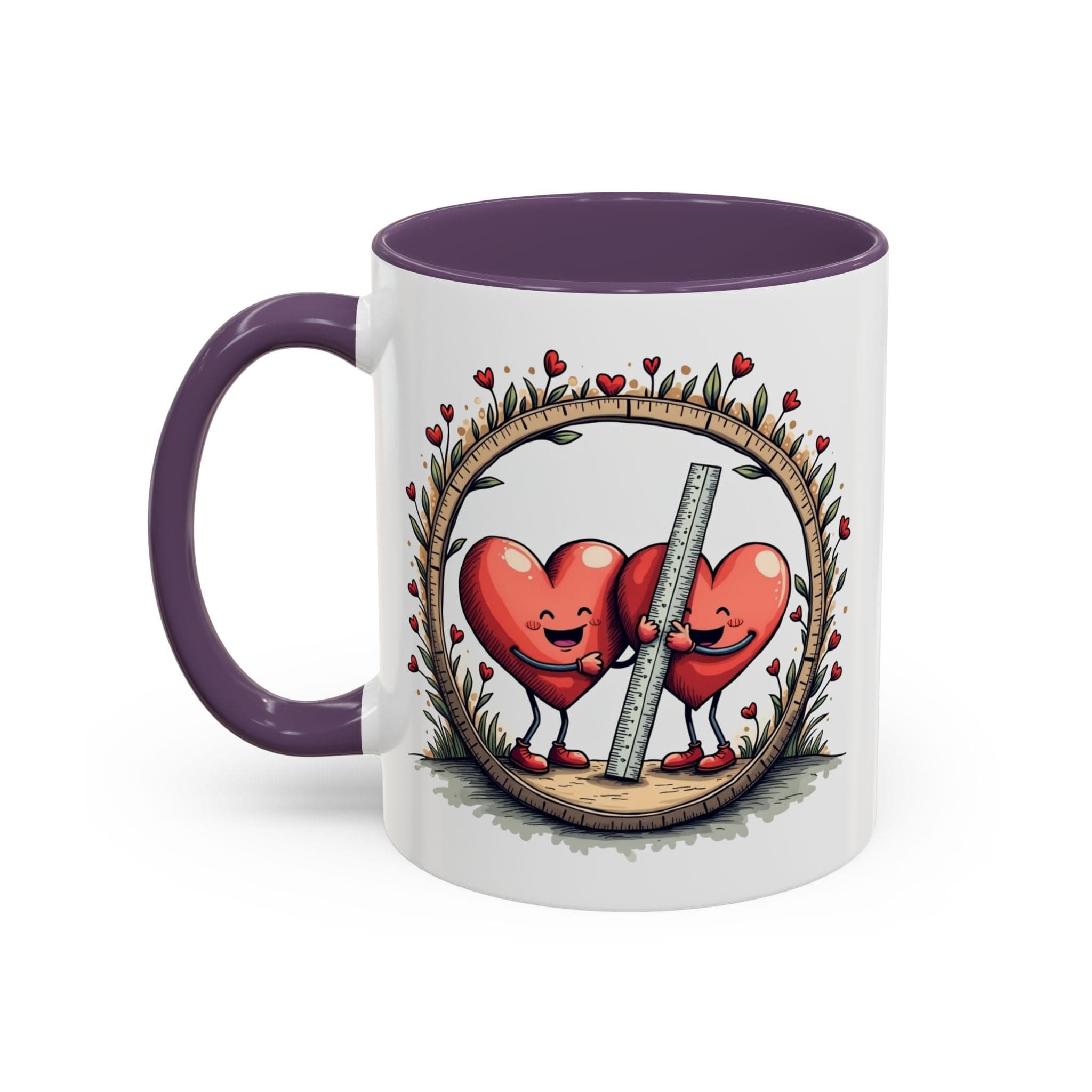Printify Mug 11oz / Purple Mug - The Sum of Our Hearts - Love & Fun Mug with QR Code Quote Video