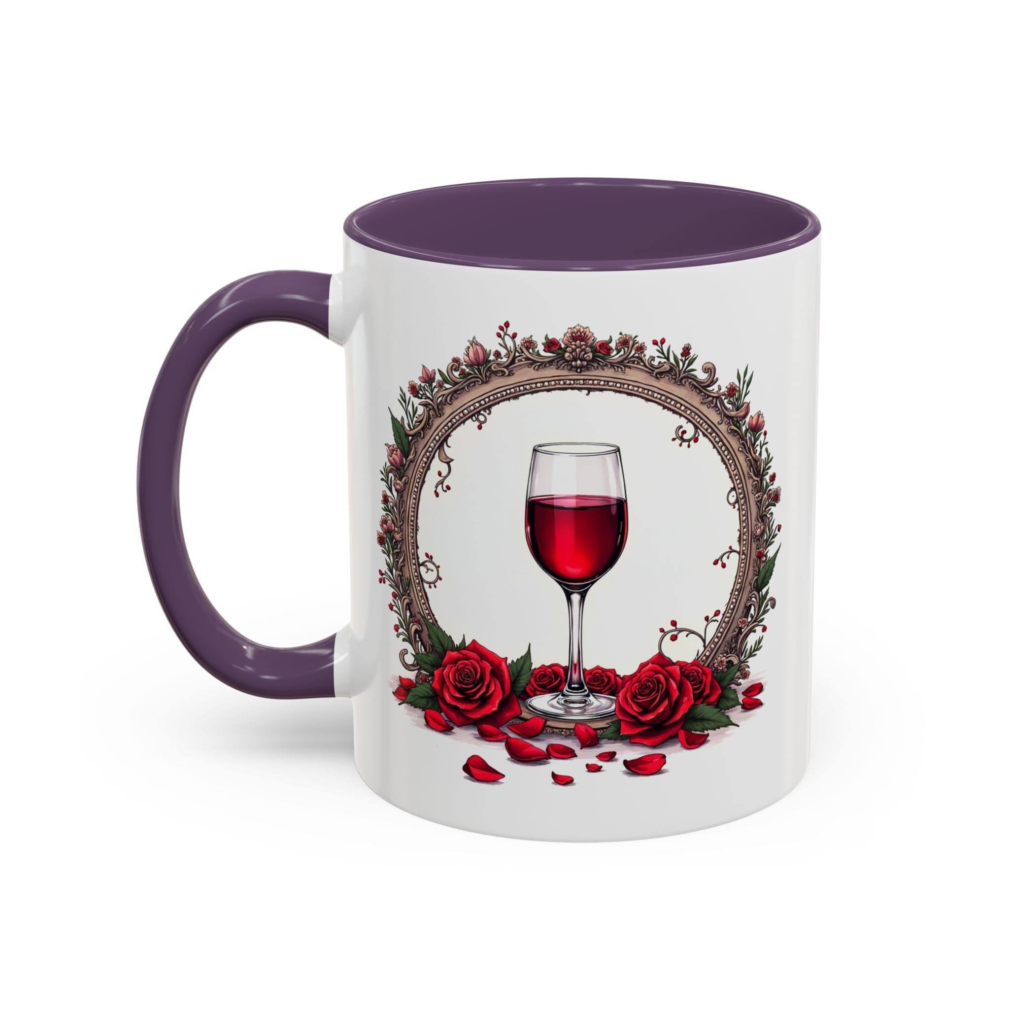 Printify Mug 11oz / Purple Mug - Wine & Dine - Love & Romance QR Code Quote Video