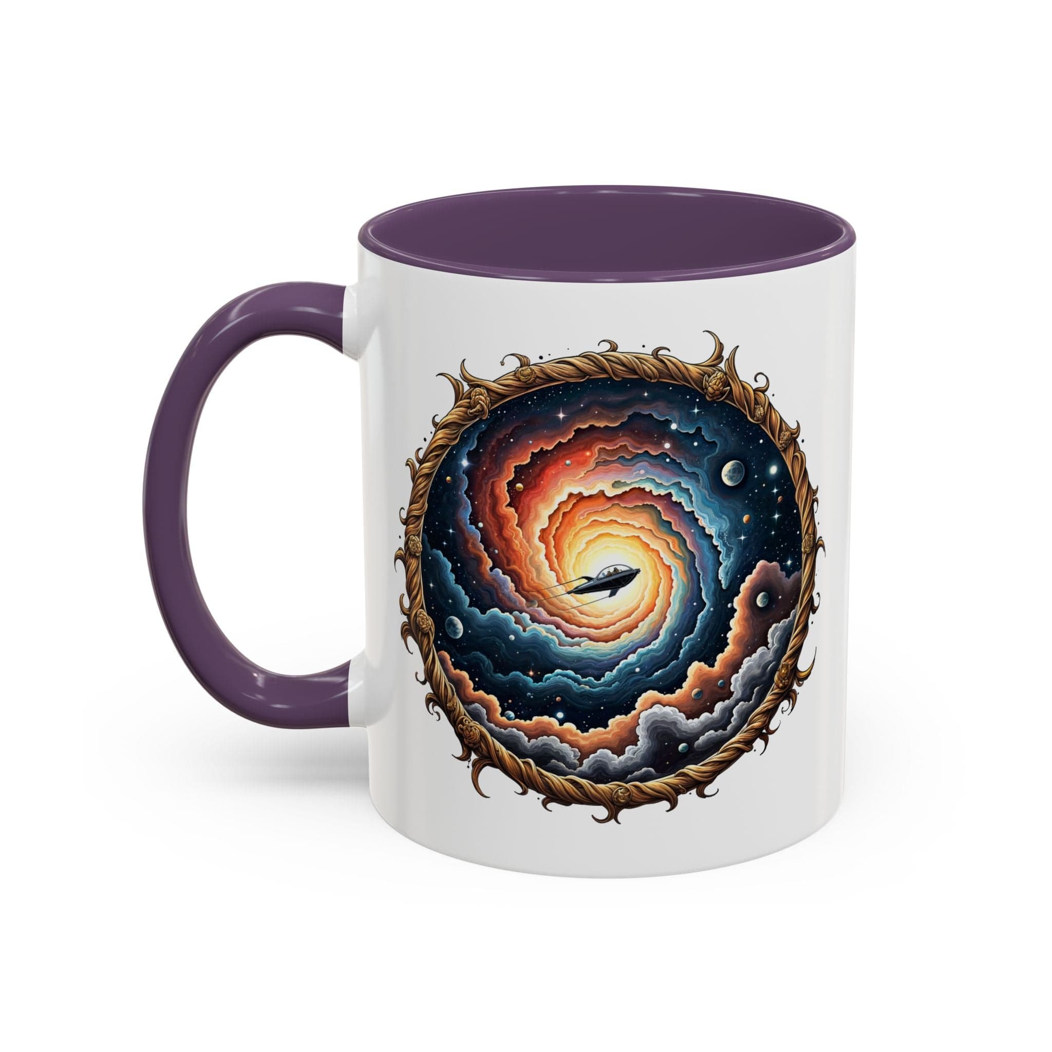 Printify Mug 11oz / Purple UFO Coffee Mug with Humorous Alien Quote - for Skeptical Science Lover Who Enjoy Unique Quirky Gift Hilarious Space Joke QR Code Quote Video