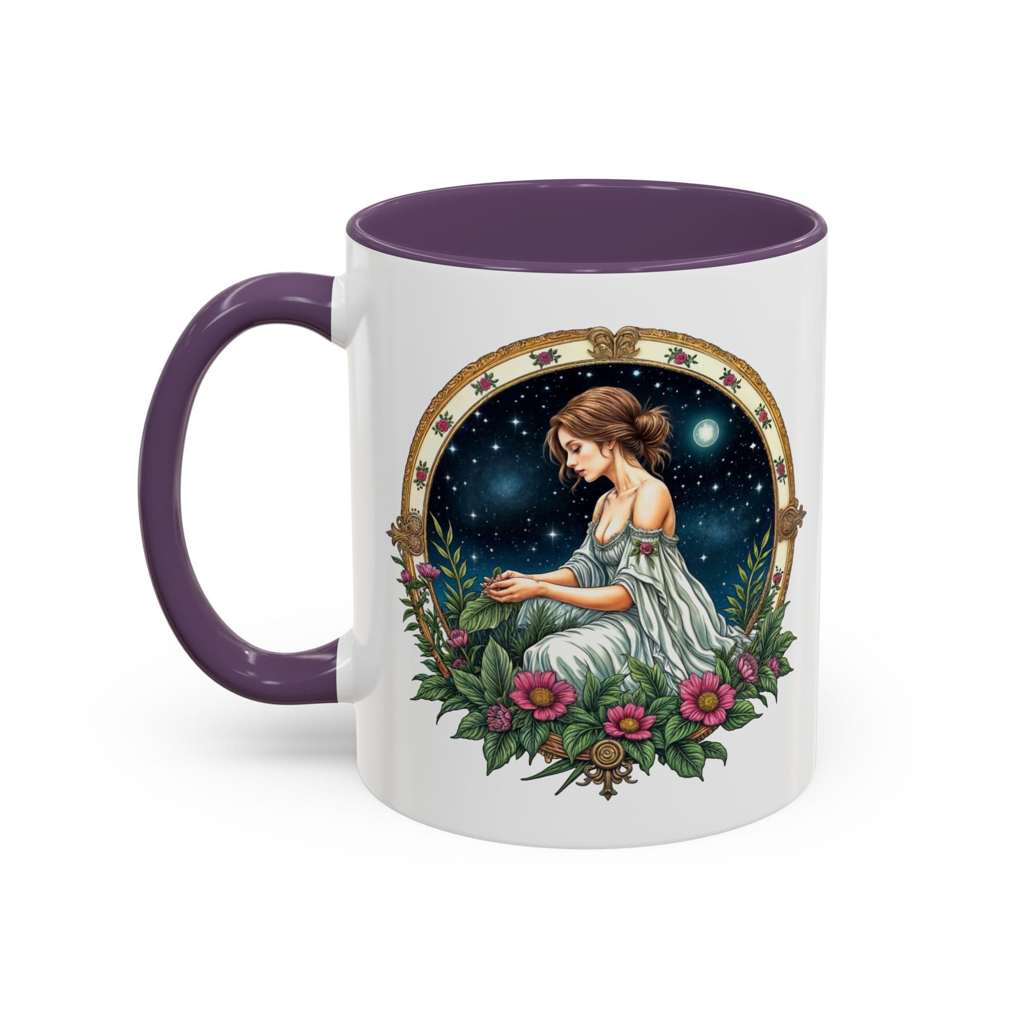 Printify Mug 11oz / Purple Virgo Zodiac Coffee Mug with Inspirational Quote and Smart QR Code Elegant Astrology Gift Unique Horoscope Mug for Virgo Lovers