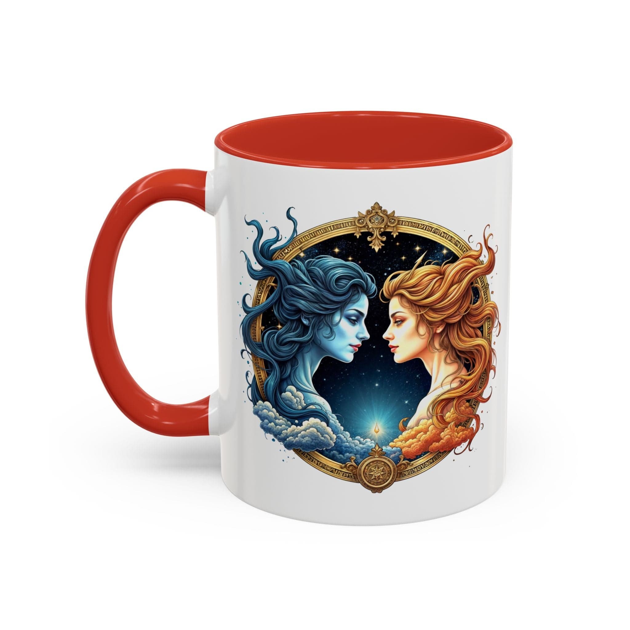 Printify Mug 11oz / Red Gemini Zodiac Coffee Mug with Inspirational Quote and Smart QR Code Fun Astrology Gift Unique Horoscope Mug for Gemini Lovers