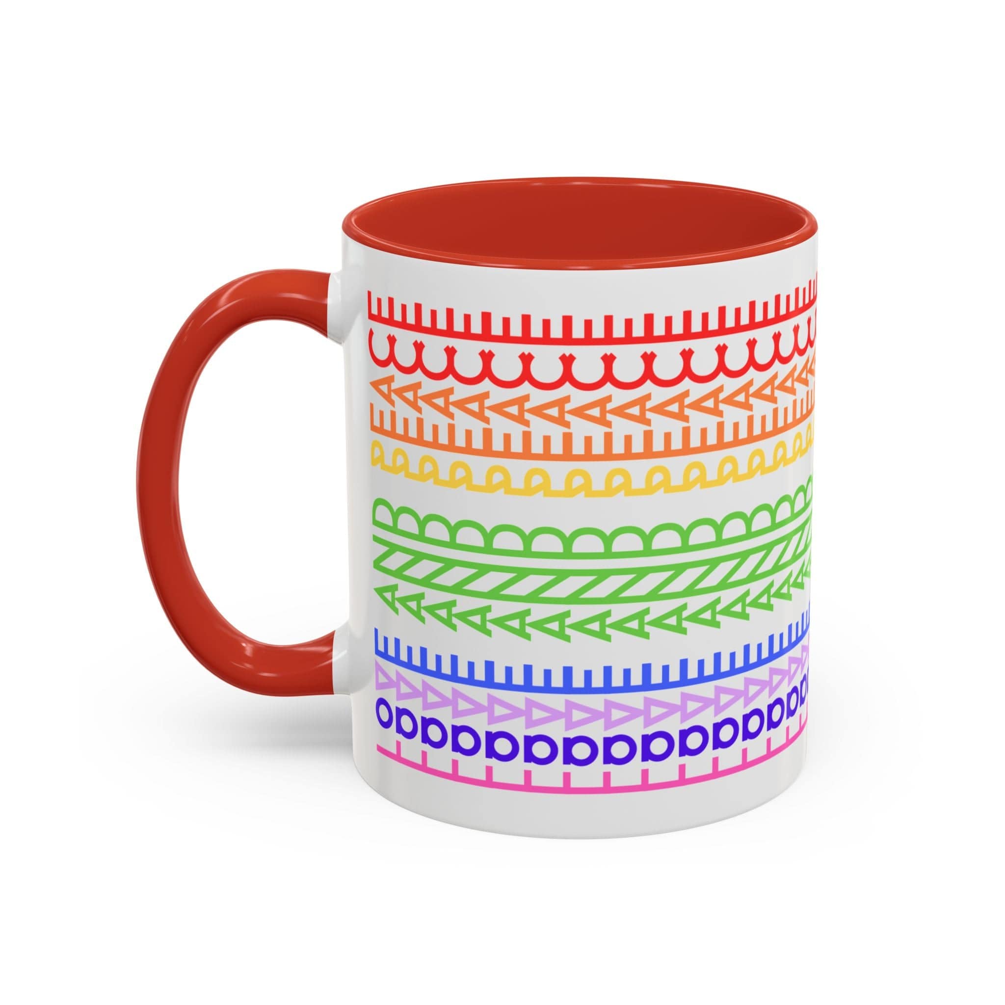 Printify Mug 11oz / Red Love and Peace Rainbow - Hidden Message Mug