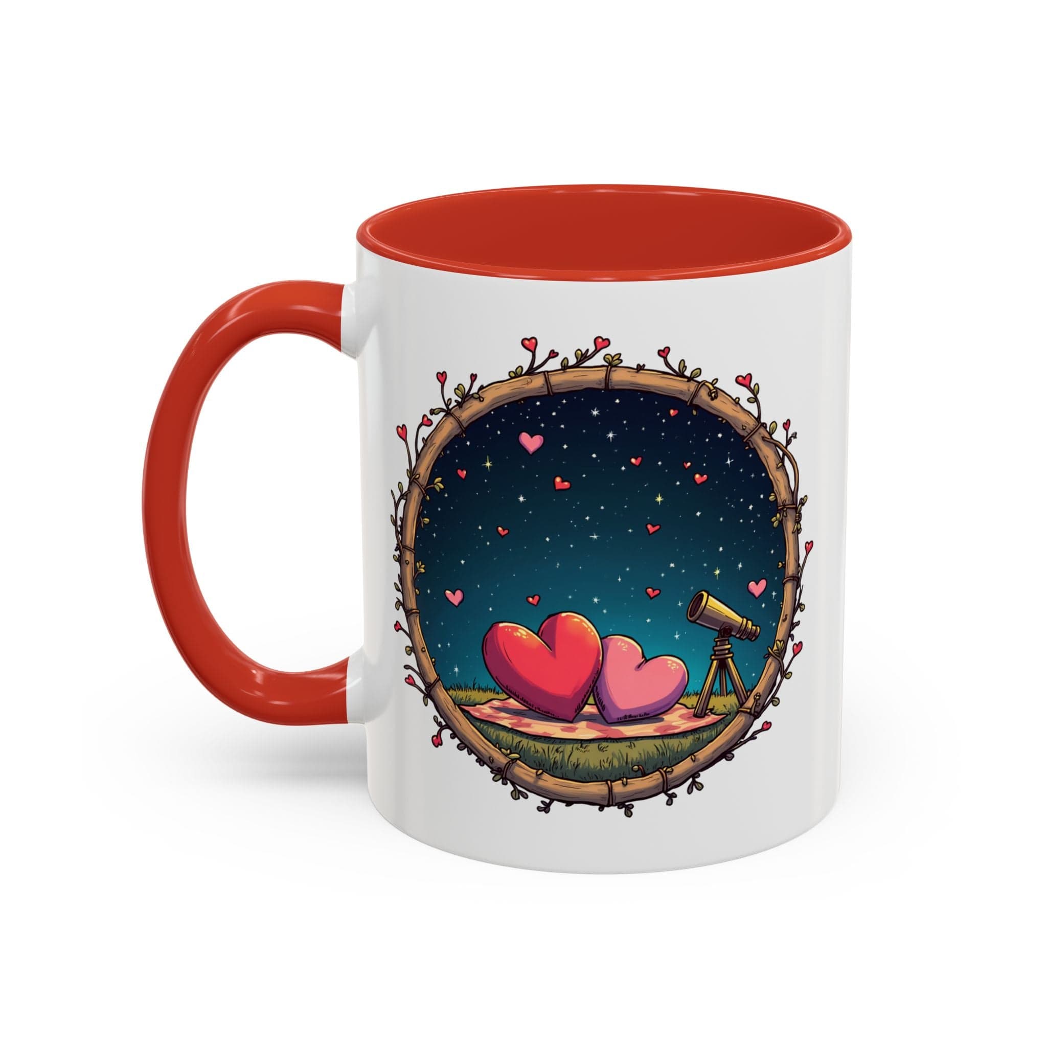 Printify Mug 11oz / Red Mug - Astrological Love - Love & Fun Mug with QR Code Quote Video
