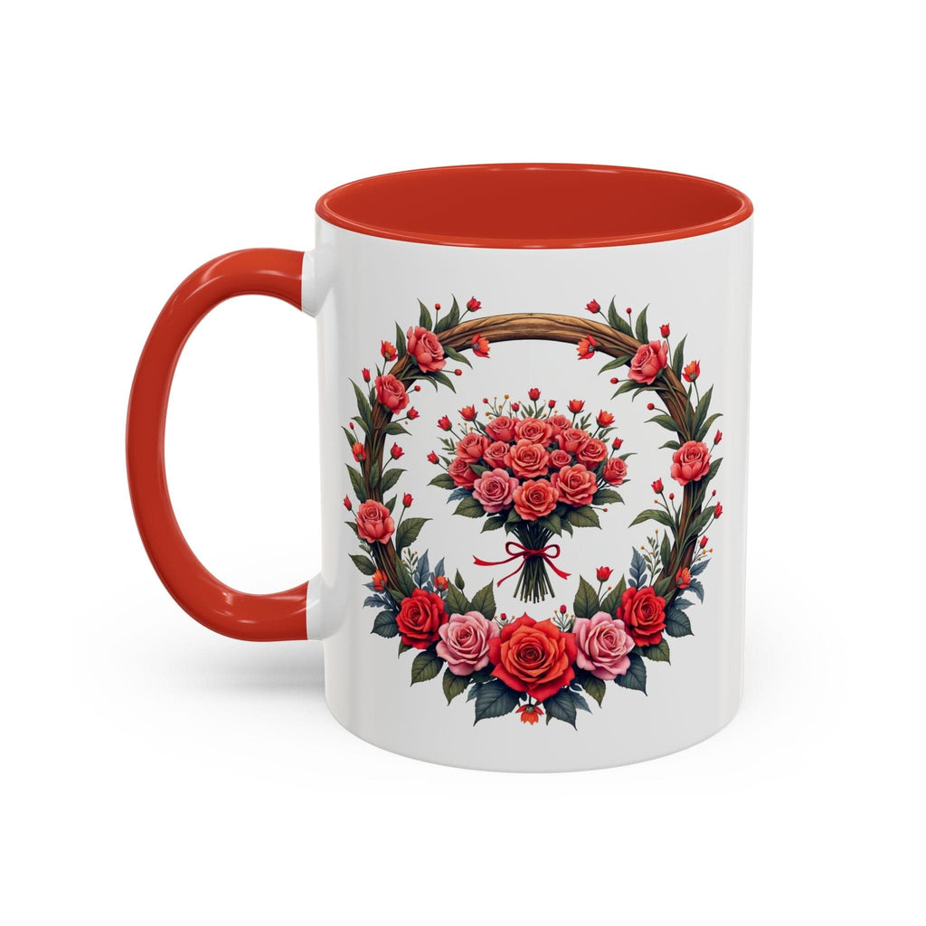 Printify Mug 11oz / Red Mug - Blooming Love - Love & Romance QR Code Quote Video