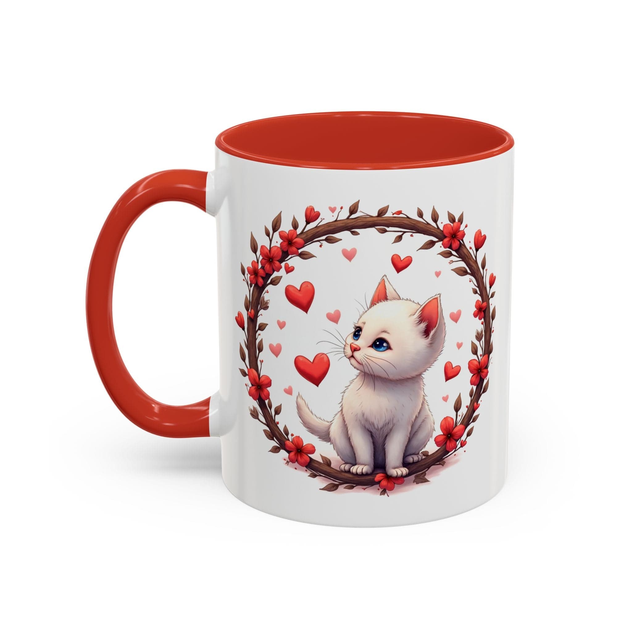 Printify Mug 11oz / Red Mug - Fur-ever Love - Love & Fun Mug with QR Code Quote Video