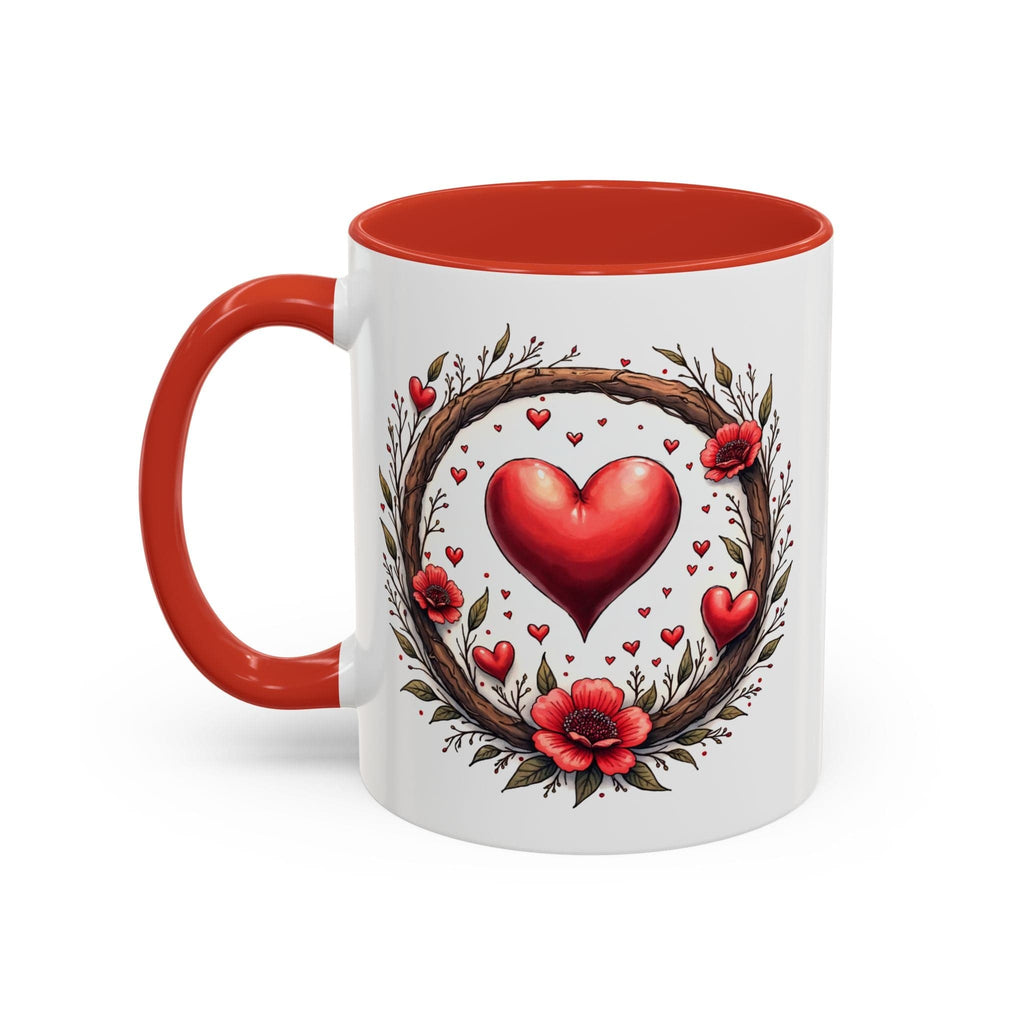 Printify Mug 11oz / Red Mug - Heartbeat Harmony - Love & Romance QR Code Quote Video