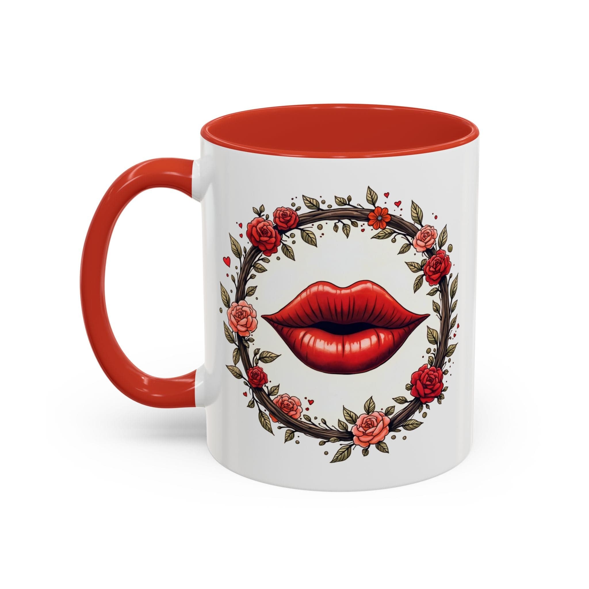 Printify Mug 11oz / Red Mug - Kiss Me - Love & Romance QR Code Quote Video
