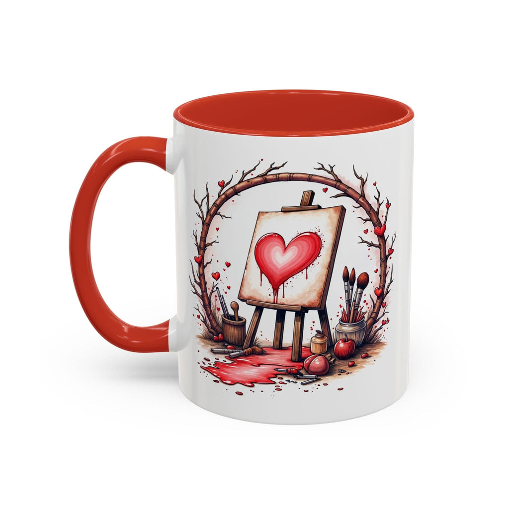 Printify Mug 11oz / Red Mug - My Masterpiece - Love & Fun Mug with QR Code Quote Video
