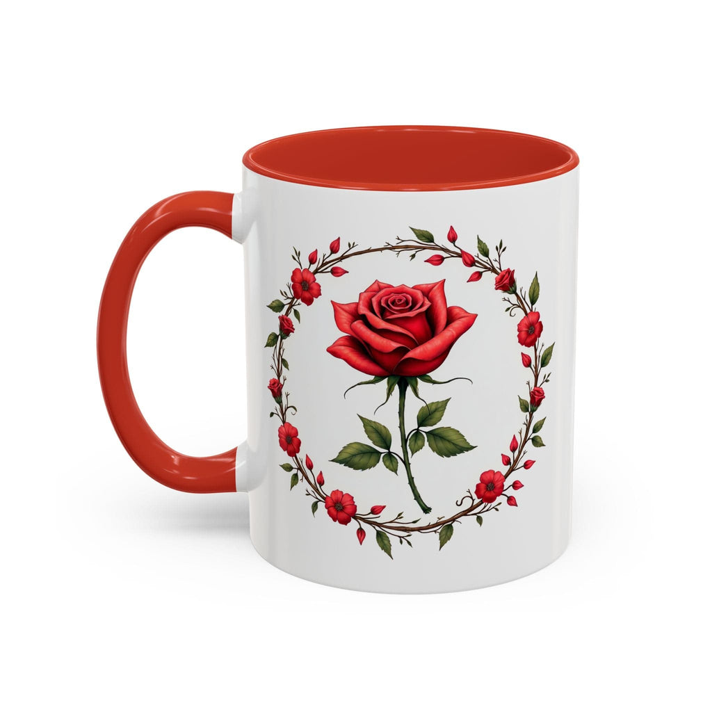 Printify Mug 11oz / Red Mug - Petal Passion - Love & Romance QR Code Quote Video