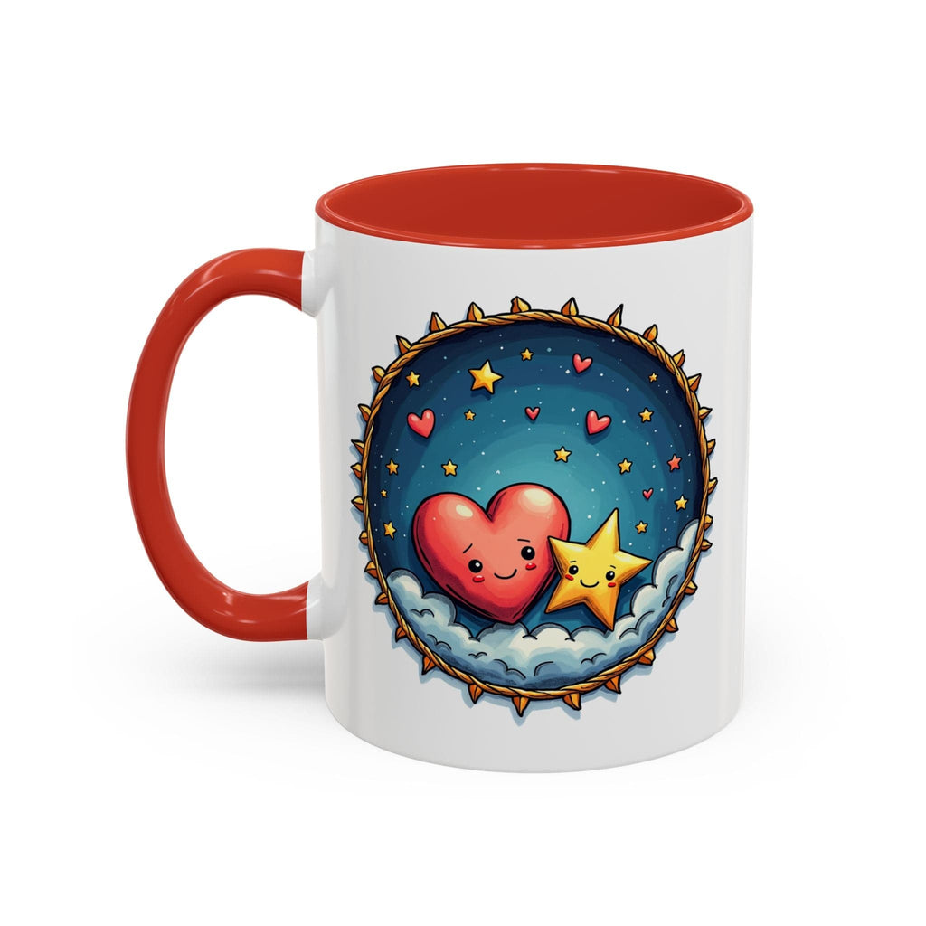 Printify Mug 11oz / Red Mug - Sparks of Love - Love & Fun Mug with QR Code Quote Video