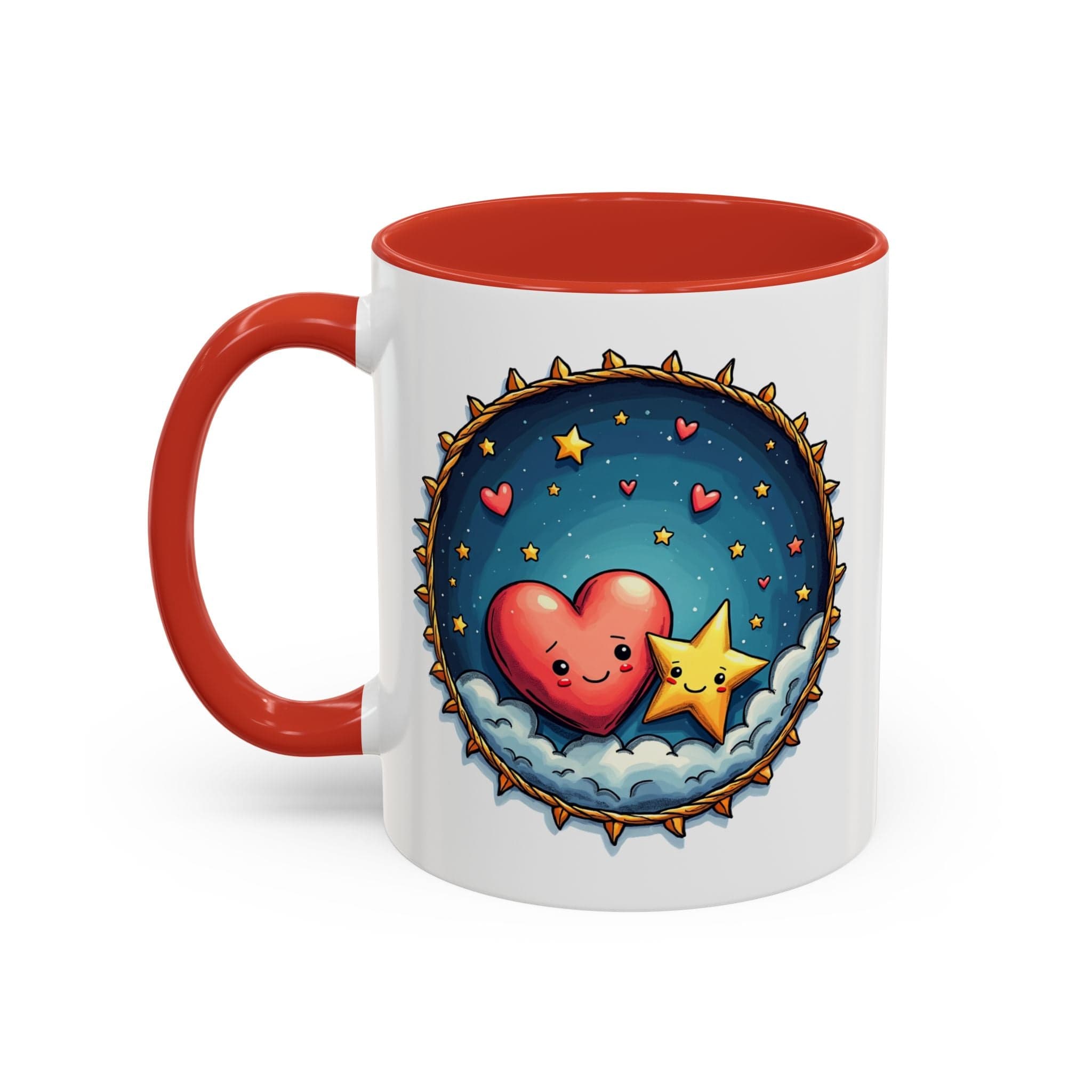 Printify Mug 11oz / Red Mug - Sparks of Love - Love & Fun Mug with QR Code Quote Video