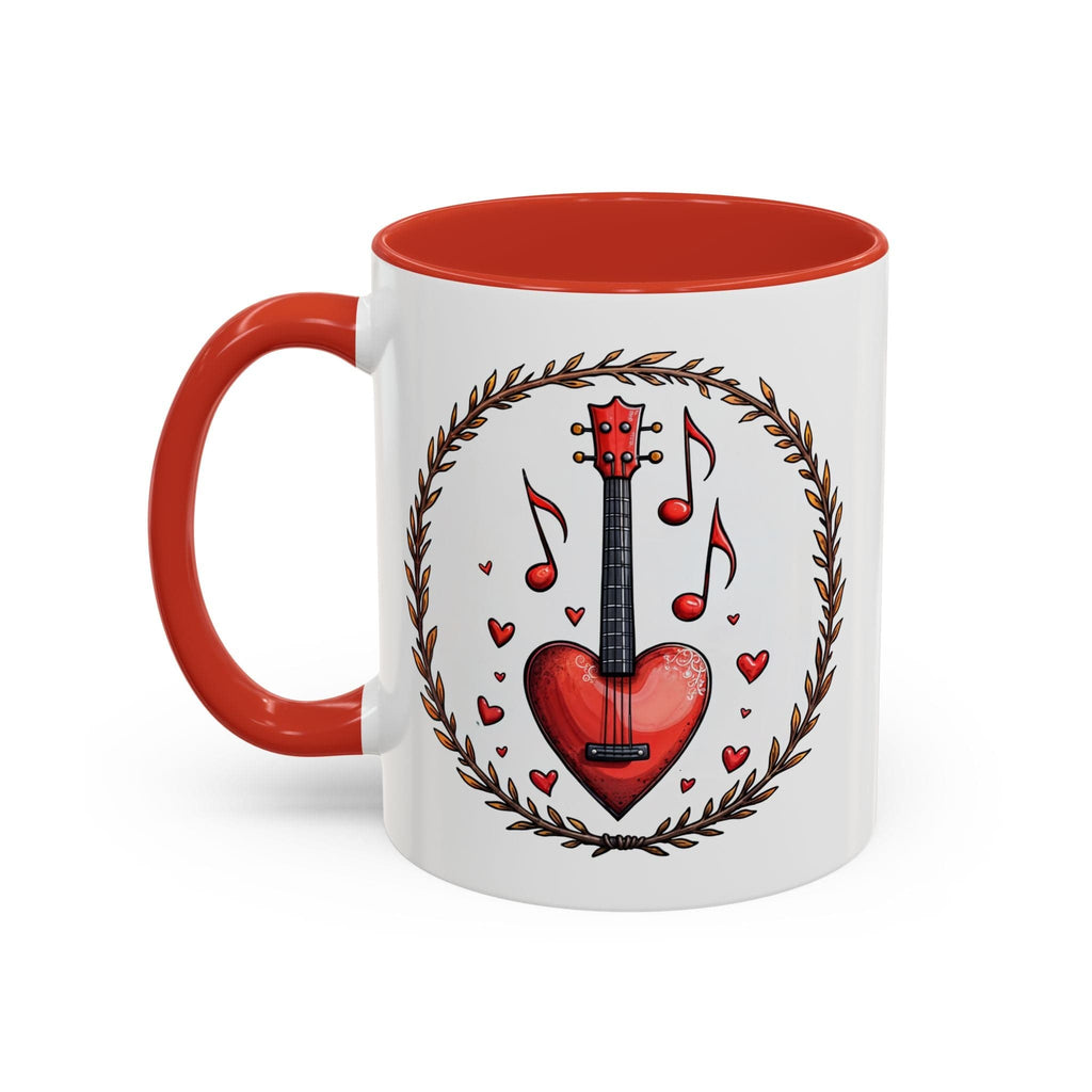 Printify Mug 11oz / Red Mug - Sweet Symphony - Love & Fun Mug with QR Code Quote Video
