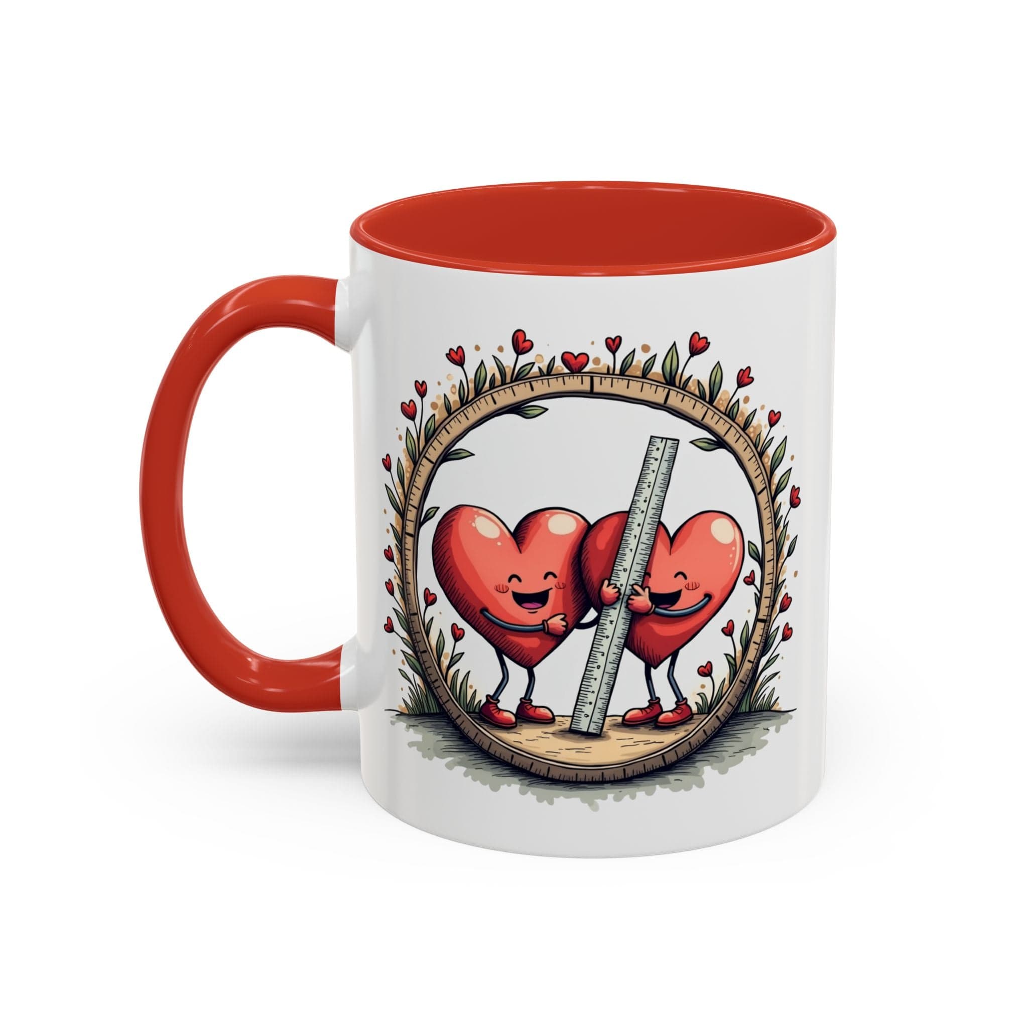 Printify Mug 11oz / Red Mug - The Sum of Our Hearts - Love & Fun Mug with QR Code Quote Video