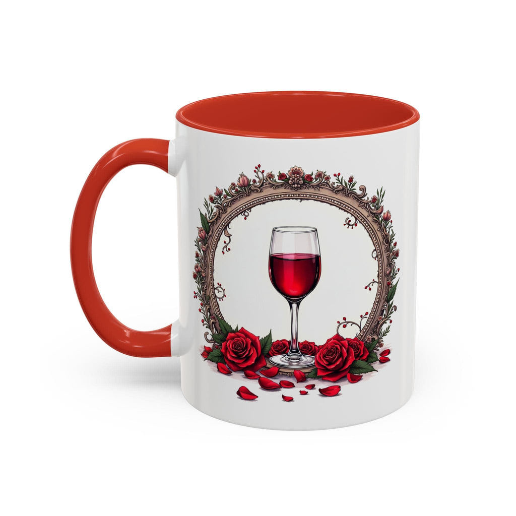 Printify Mug 11oz / Red Mug - Wine & Dine - Love & Romance QR Code Quote Video
