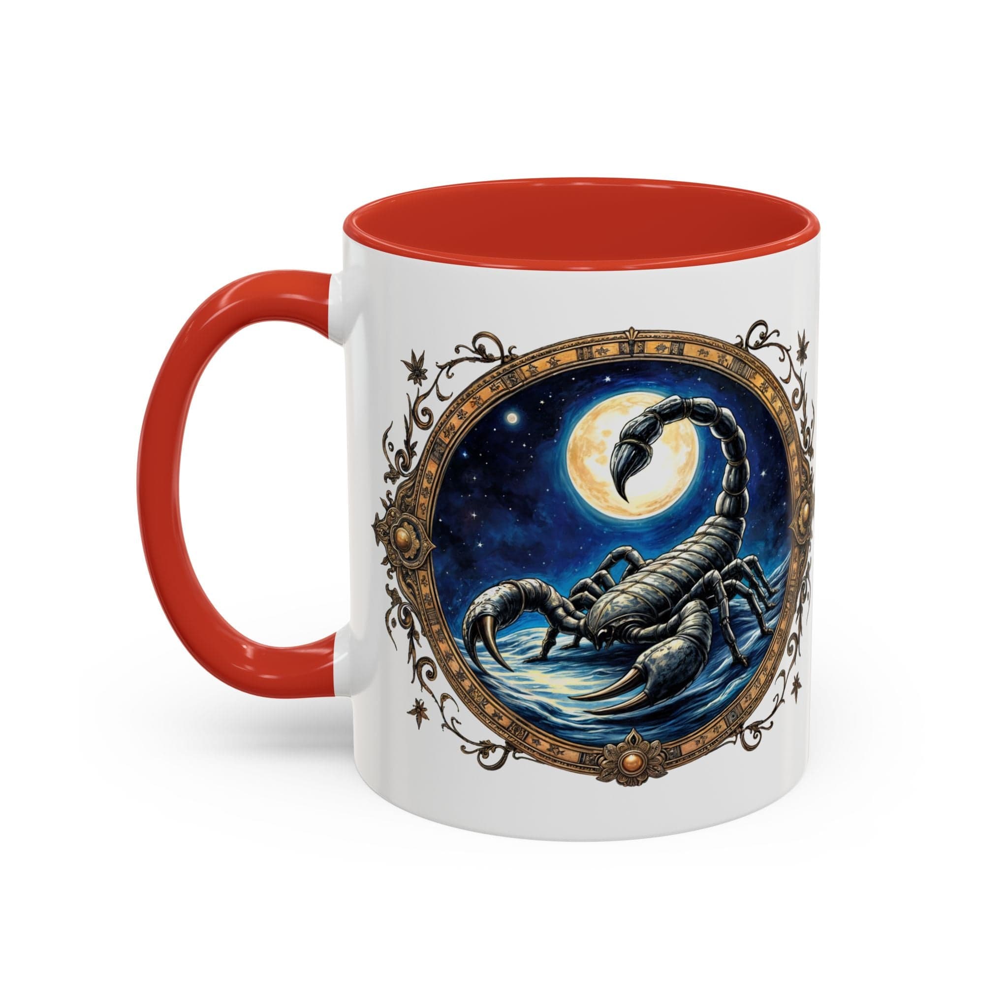 Printify Mug 11oz / Red Scorpio Zodiac Coffee Mug with Inspirational Quote and Smart QR Code Mysterious Astrology Gift Unique Horoscope Mug for Scorpio Lovers