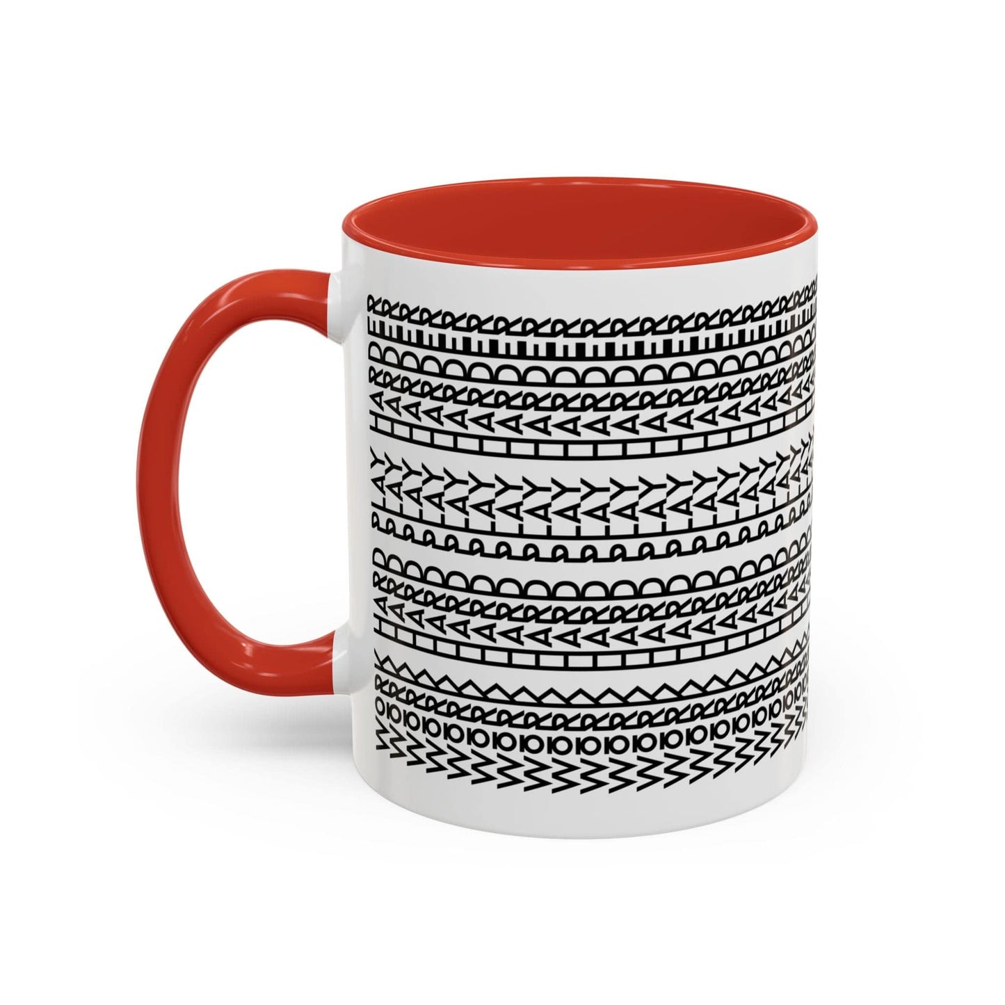 Printify Mug 11oz / Red Work Hard Play Harder - Hidden Message Mug