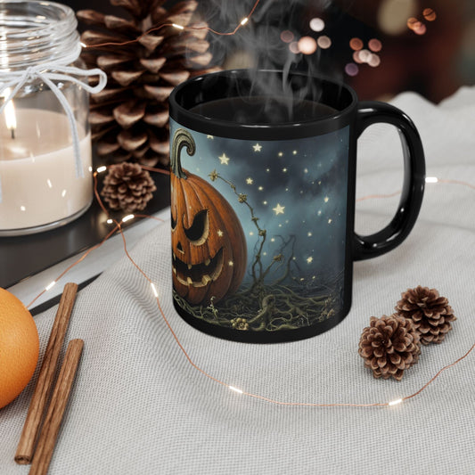 Printify Mug 11oz Spooky Halloween Pumpkin Coffee Mug - Fall Decor Gift for Trick-or-Treat Lovers (11oz, 15oz)