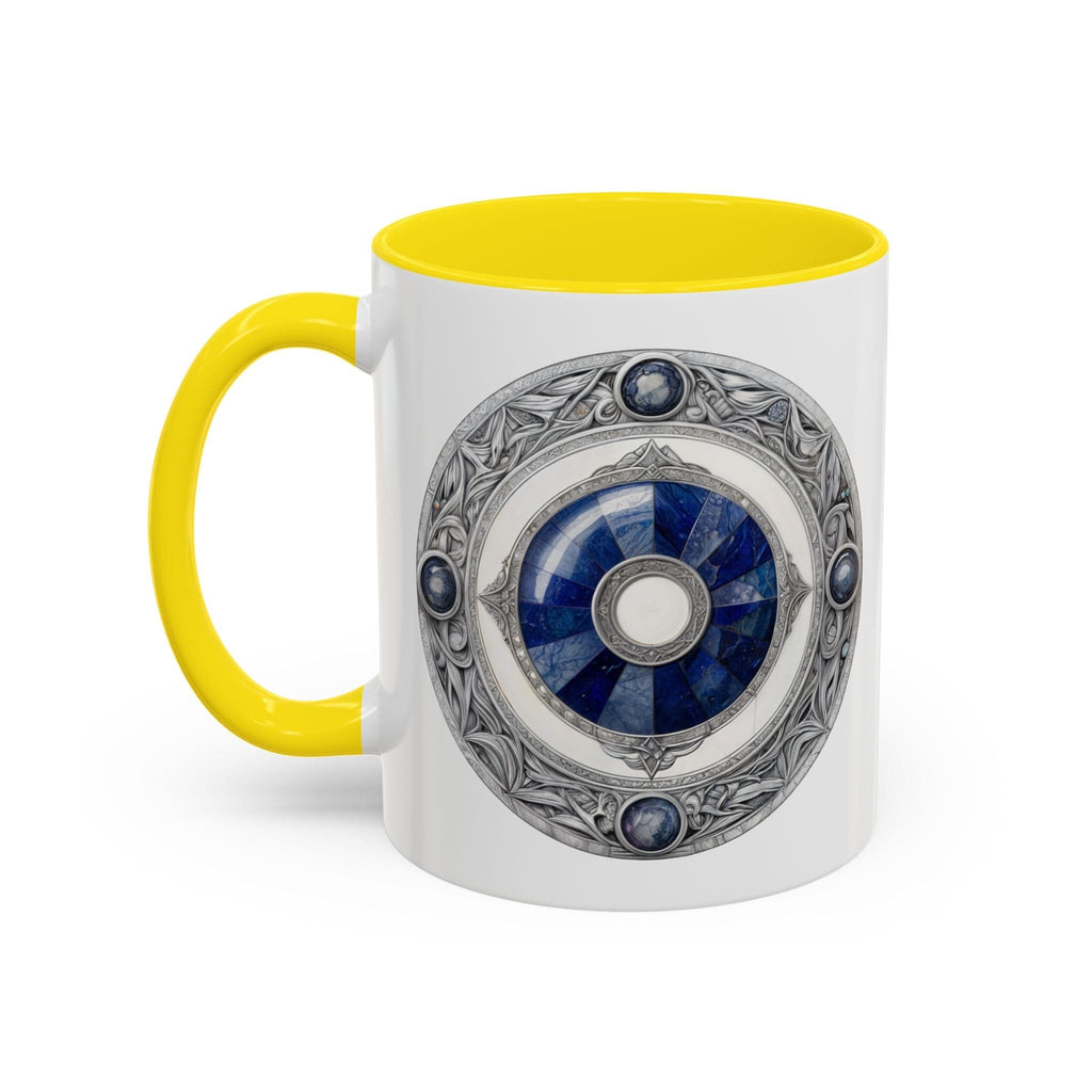 Printify Mug 11oz / Yellow Lapis Lazuli Gemstone Mug with Inspirational Quote and QR Code Perfect for Dreamers Spiritual Seekers and Crystal Lovers