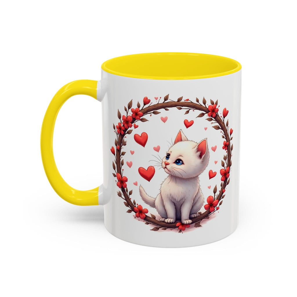Printify Mug 11oz / Yellow Mug - Fur-ever Love - Love & Fun Mug with QR Code Quote Video