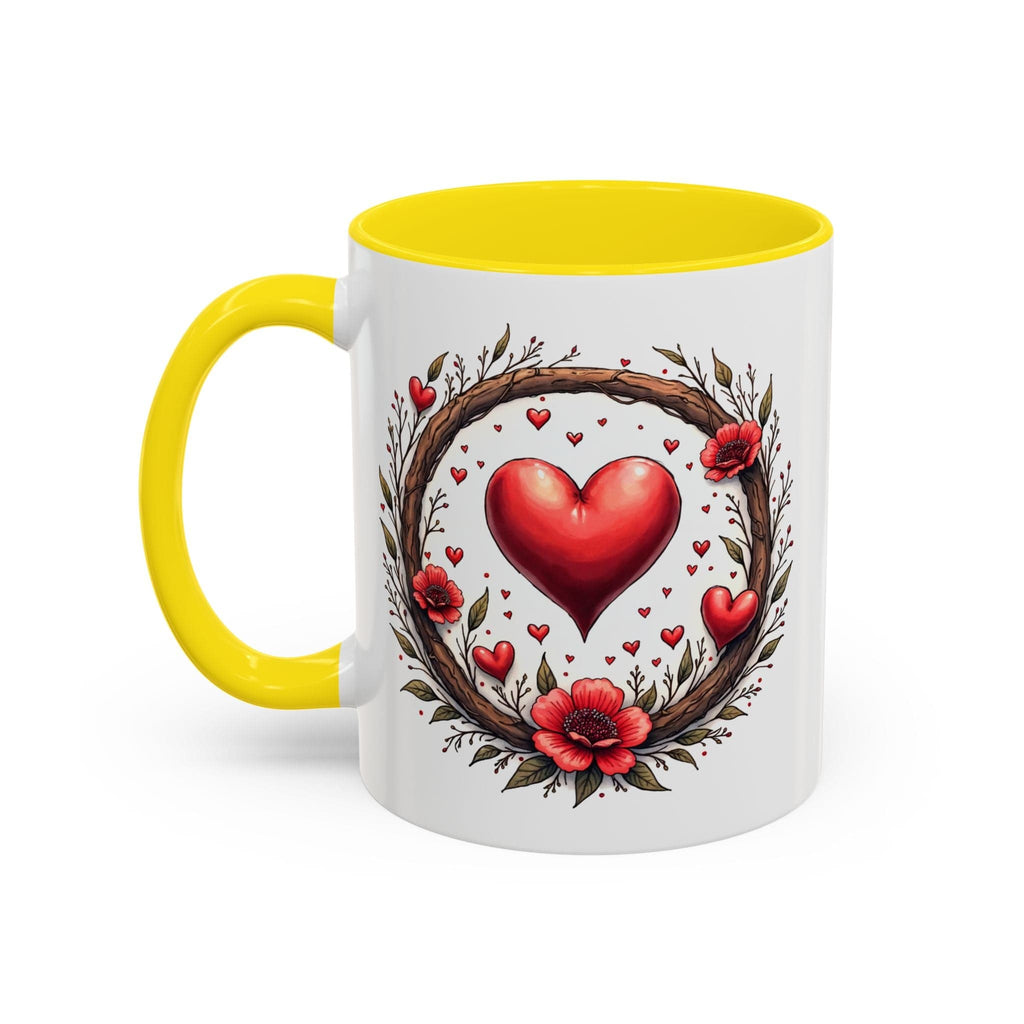 Printify Mug 11oz / Yellow Mug - Heartbeat Harmony - Love & Romance QR Code Quote Video