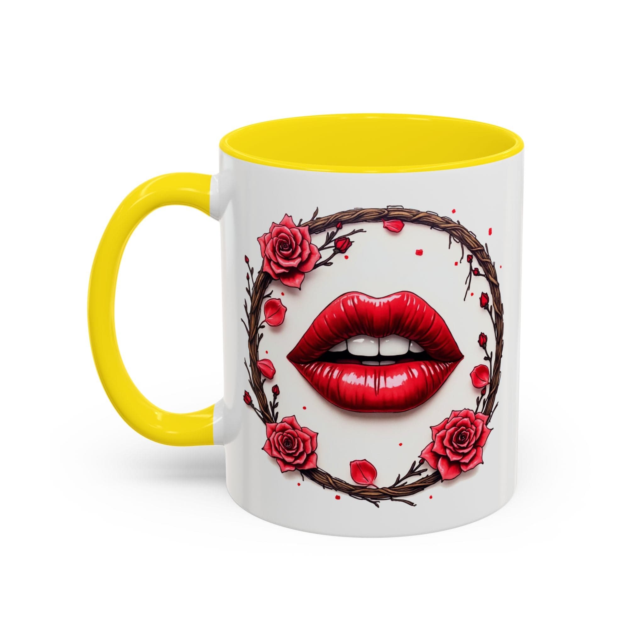Printify Mug 11oz / Yellow Mug - Sugar on My Lips - Love & Romance QR Code Quote Video