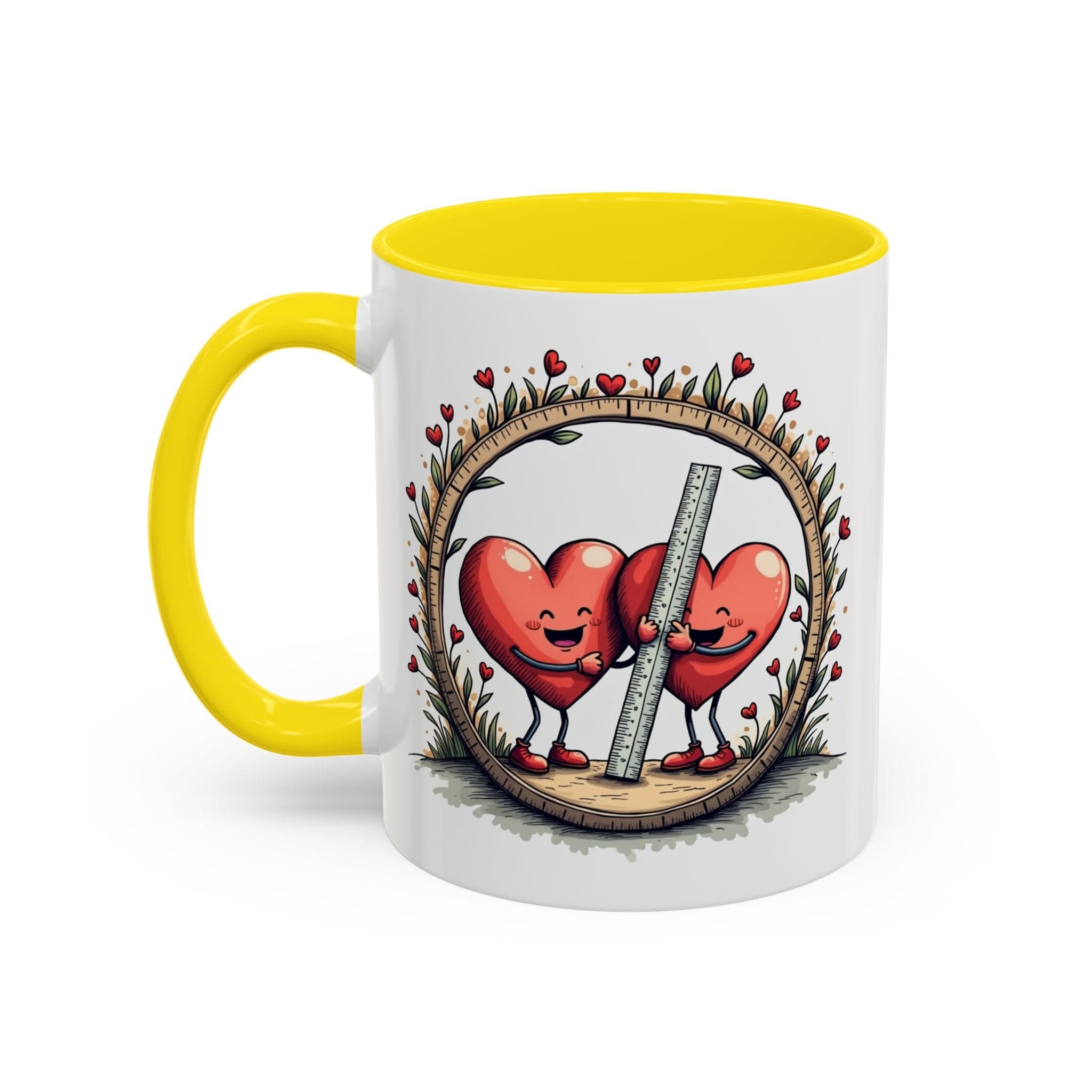 Printify Mug 11oz / Yellow Mug - The Sum of Our Hearts - Love & Fun Mug with QR Code Quote Video
