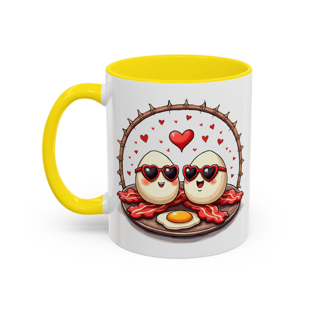 Printify Mug 11oz / Yellow Mug - Unbeatable Love - Love & Fun Mug with QR Code Quote Video