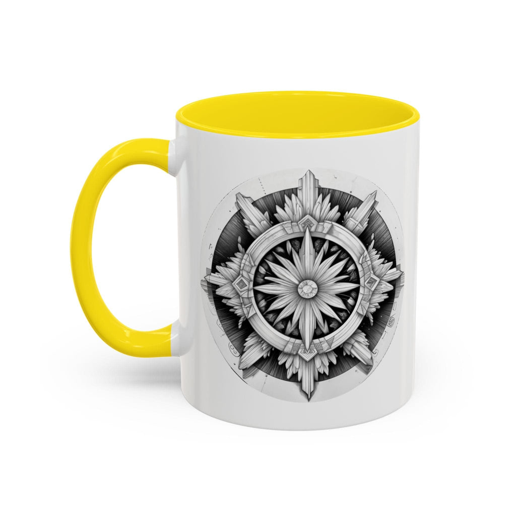 Printify Mug 11oz / Yellow Selenite Crystal Coffee Mug with Motivational Quote and QR Code Quote Video Perfect Gemstone Lovers Gift for Spiritual Seekers