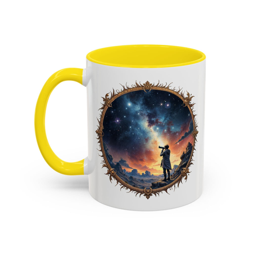 Printify Mug 11oz / Yellow UFO Coffee Mug Featuring Hilarious Bigfoot and Alien Quotes - for Skeptical Believers Who Love Unique Quirky Gifts Jokes QR Code Quote Video
