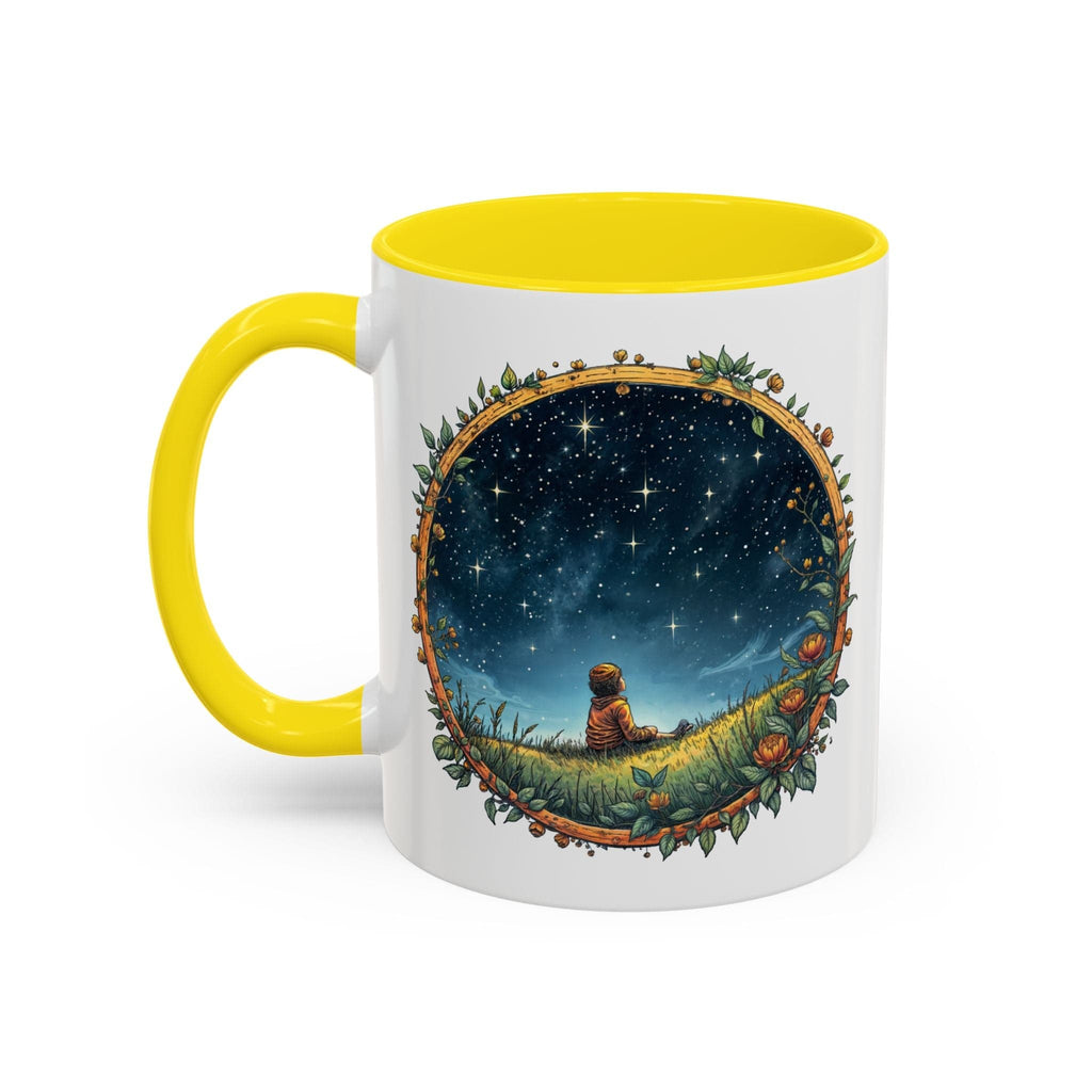 Printify Mug 11oz / Yellow UFO Coffee Mug with Funny Alien Quotes - for Skeptical Space Enthusiasts Fans of Quirky Gifts and Unique Alien Sightings QR Code Quote Video