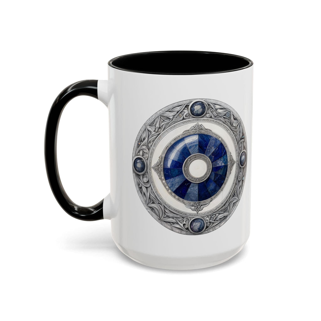 Printify Mug 15oz / Black Lapis Lazuli Gemstone Mug with Inspirational Quote and QR Code Perfect for Dreamers Spiritual Seekers and Crystal Lovers