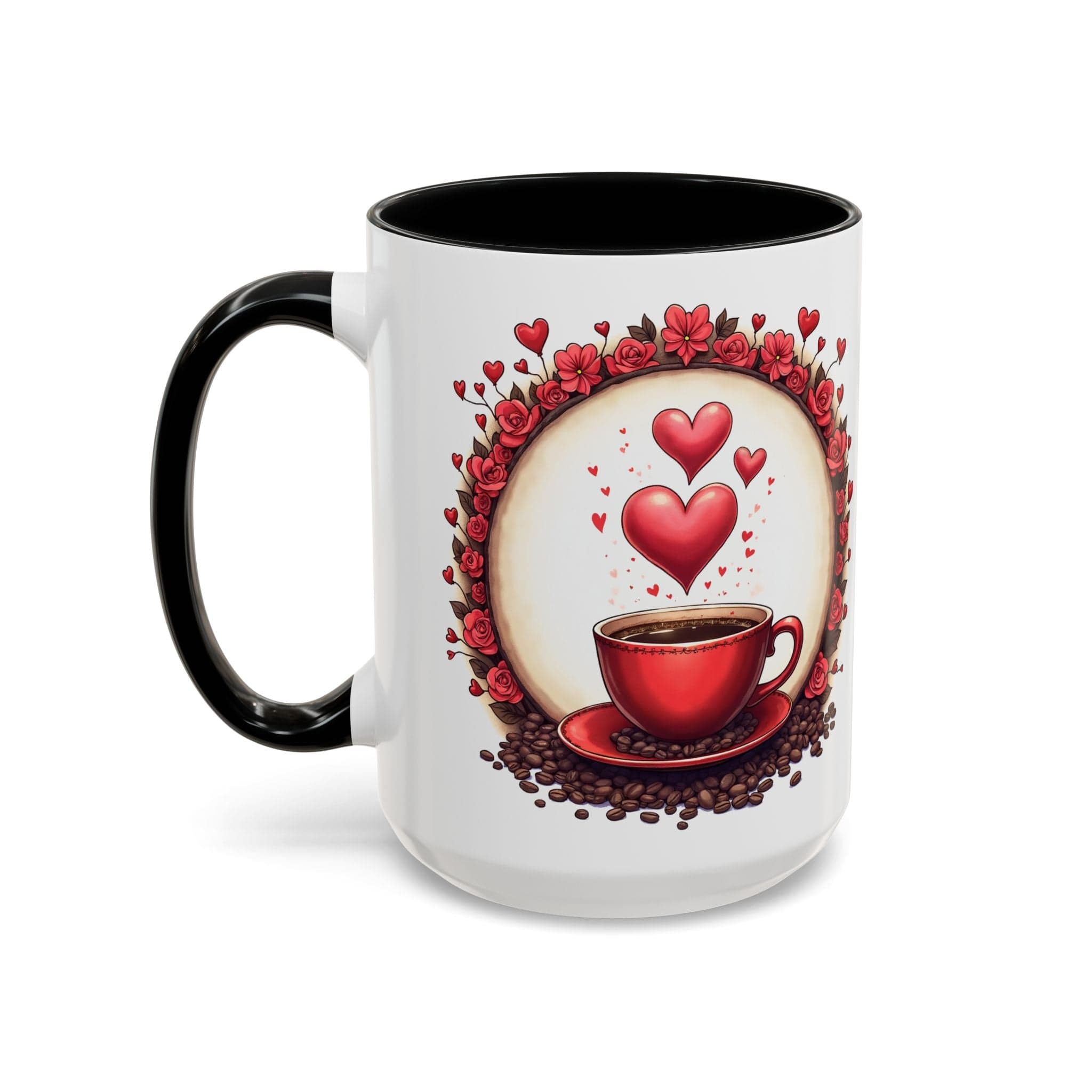 Printify Mug 15oz / Black Mug - Brew-tiful Love - Love & Fun Mug with QR Code Quote Video