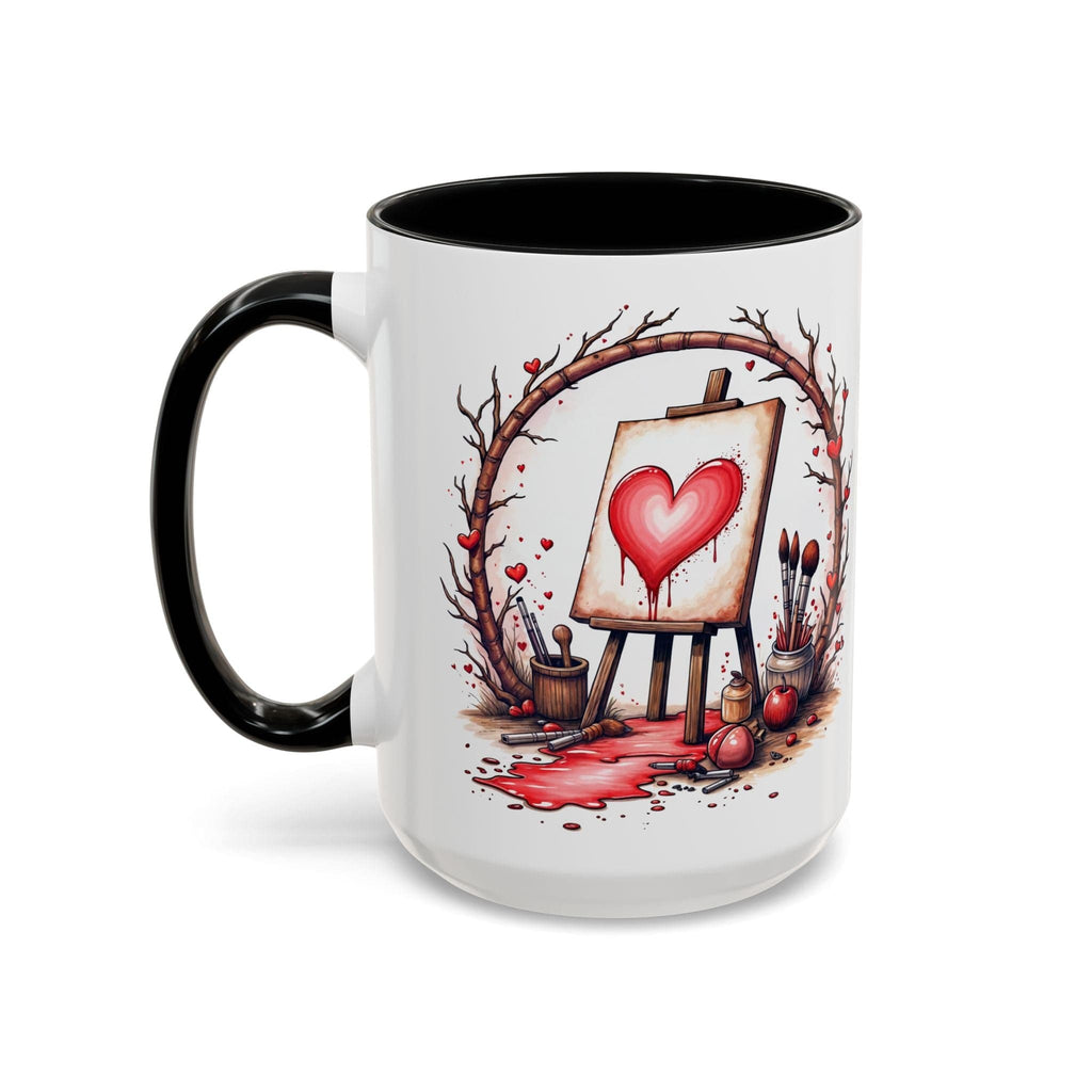 Printify Mug 15oz / Black Mug - My Masterpiece - Love & Fun Mug with QR Code Quote Video