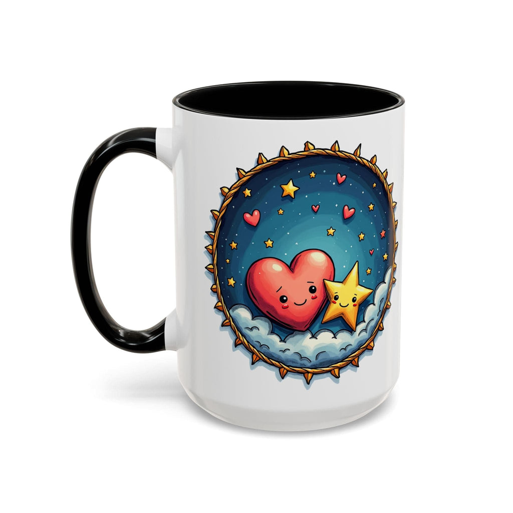 Printify Mug 15oz / Black Mug - Sparks of Love - Love & Fun Mug with QR Code Quote Video