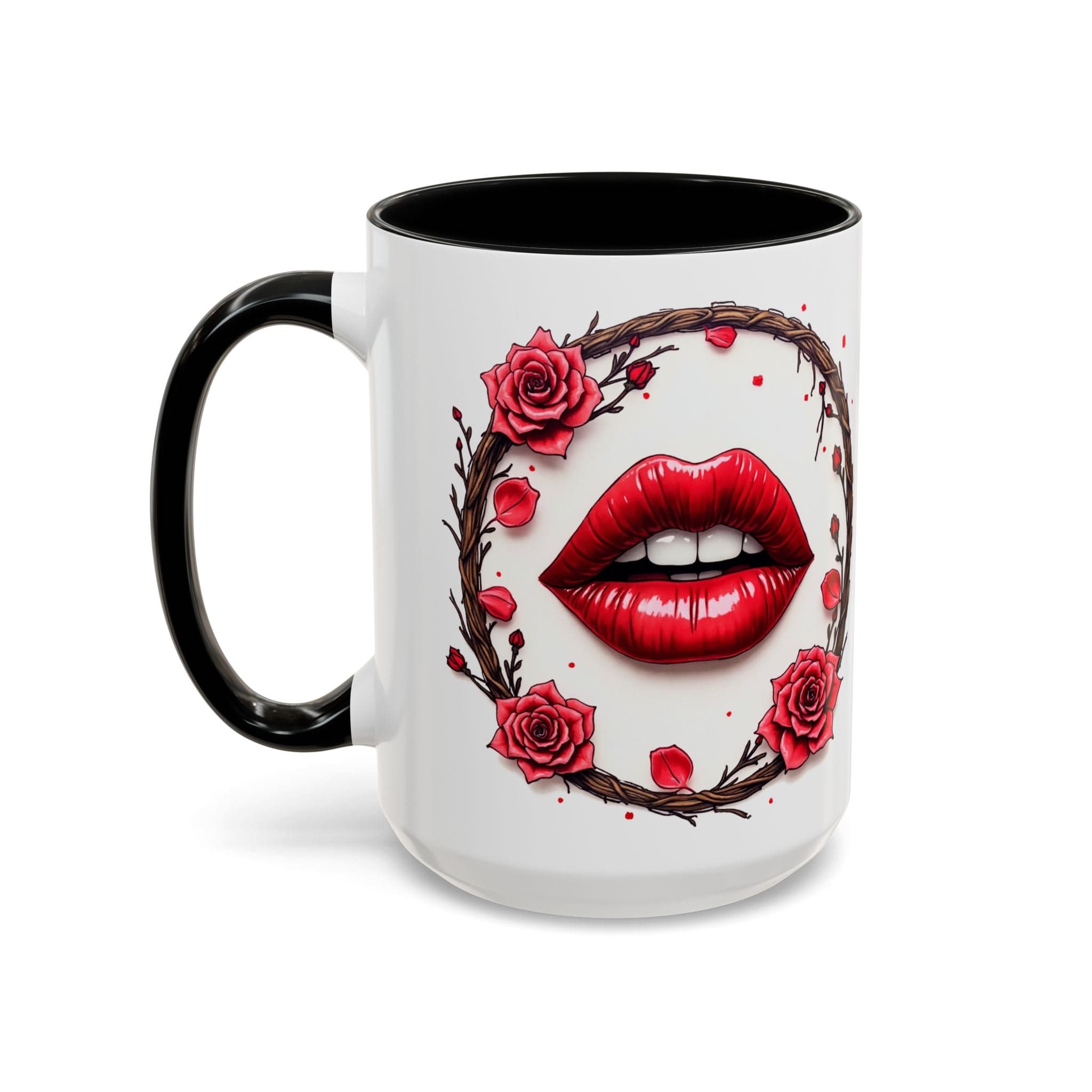 Printify Mug 15oz / Black Mug - Sugar on My Lips - Love & Romance QR Code Quote Video