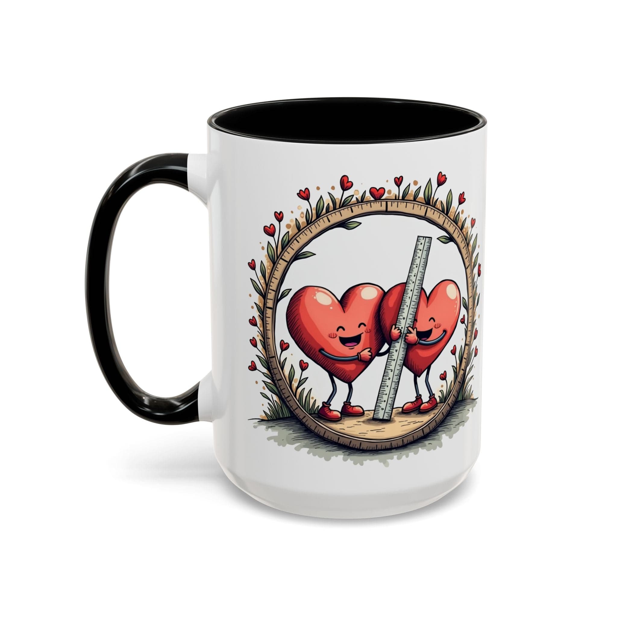 Printify Mug 15oz / Black Mug - The Sum of Our Hearts - Love & Fun Mug with QR Code Quote Video