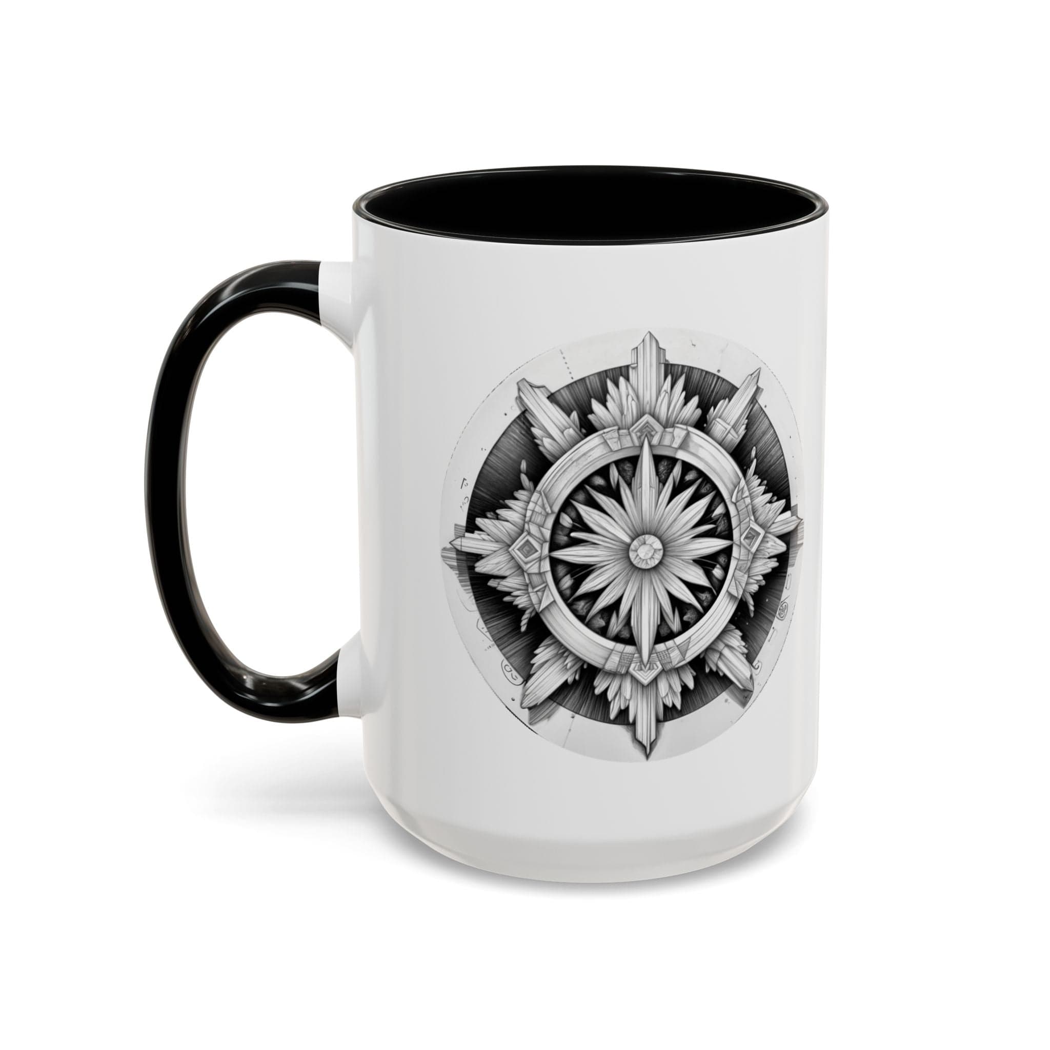 Printify Mug 15oz / Black Selenite Crystal Coffee Mug with Motivational Quote and QR Code Quote Video Perfect Gemstone Lovers Gift for Spiritual Seekers